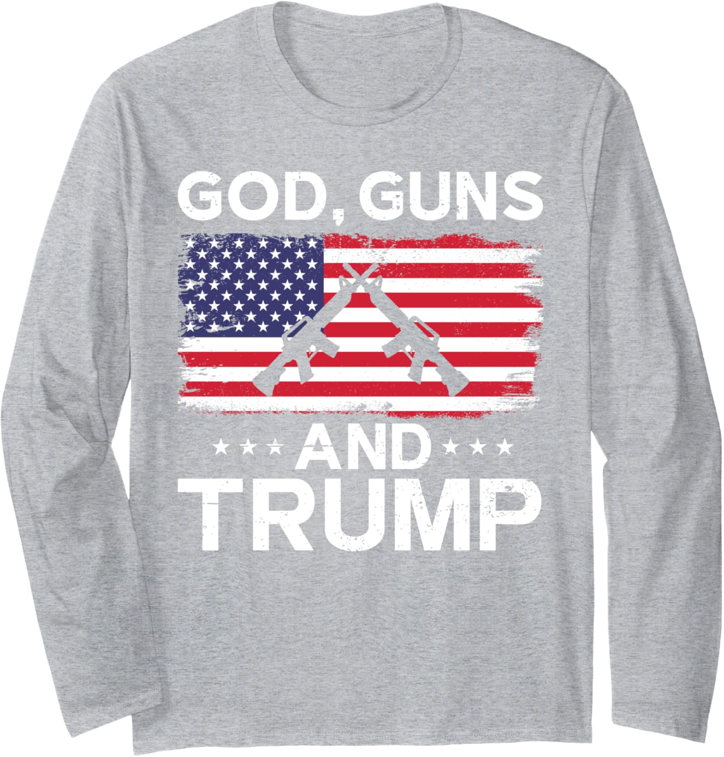 2024 President Donald Trump Tee God Guns And Trump Long Sleeve T-Shirt