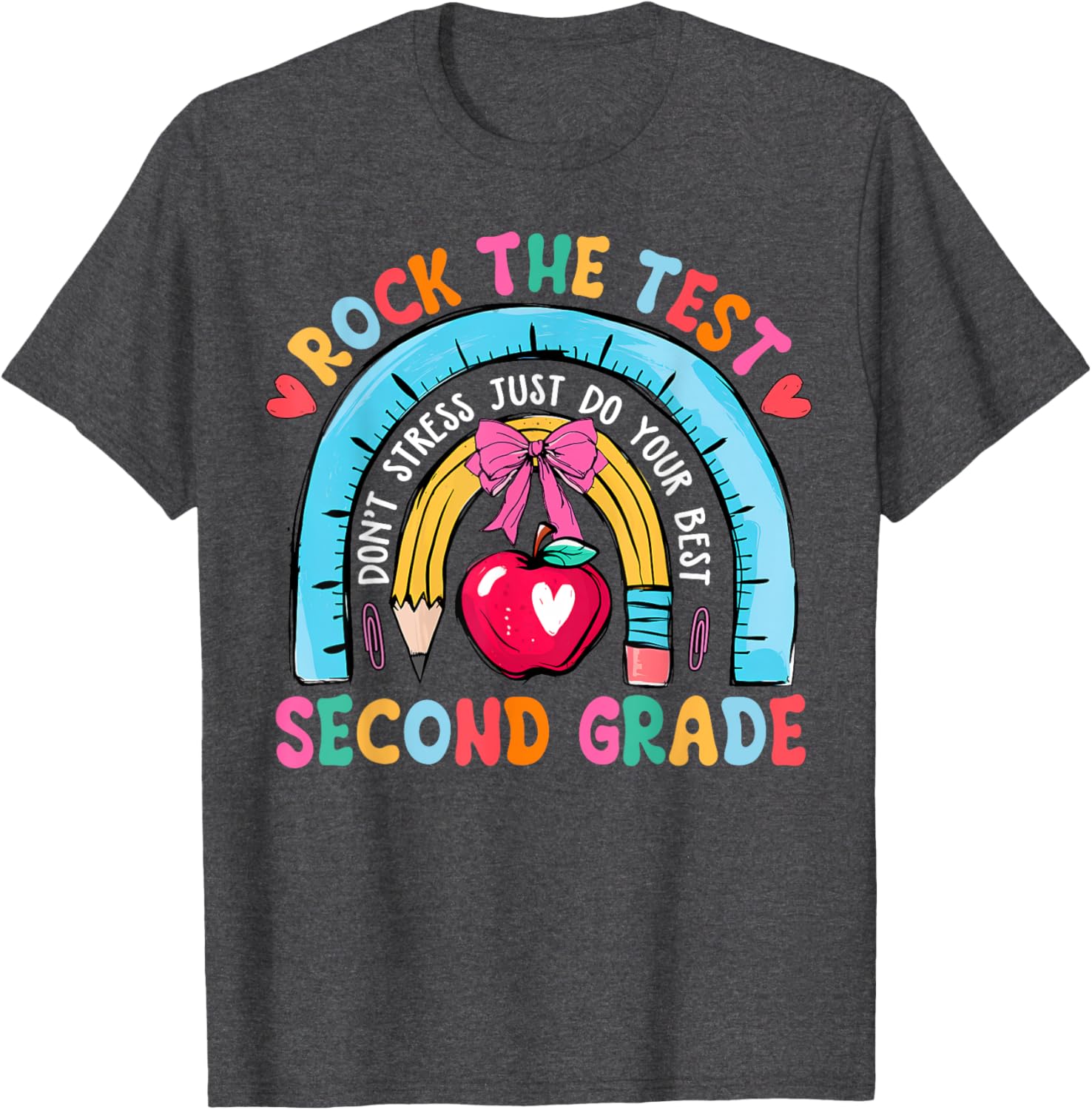 2nd Grade Teacher Rock The Test Day Second Grade Testing Day T-Shirt