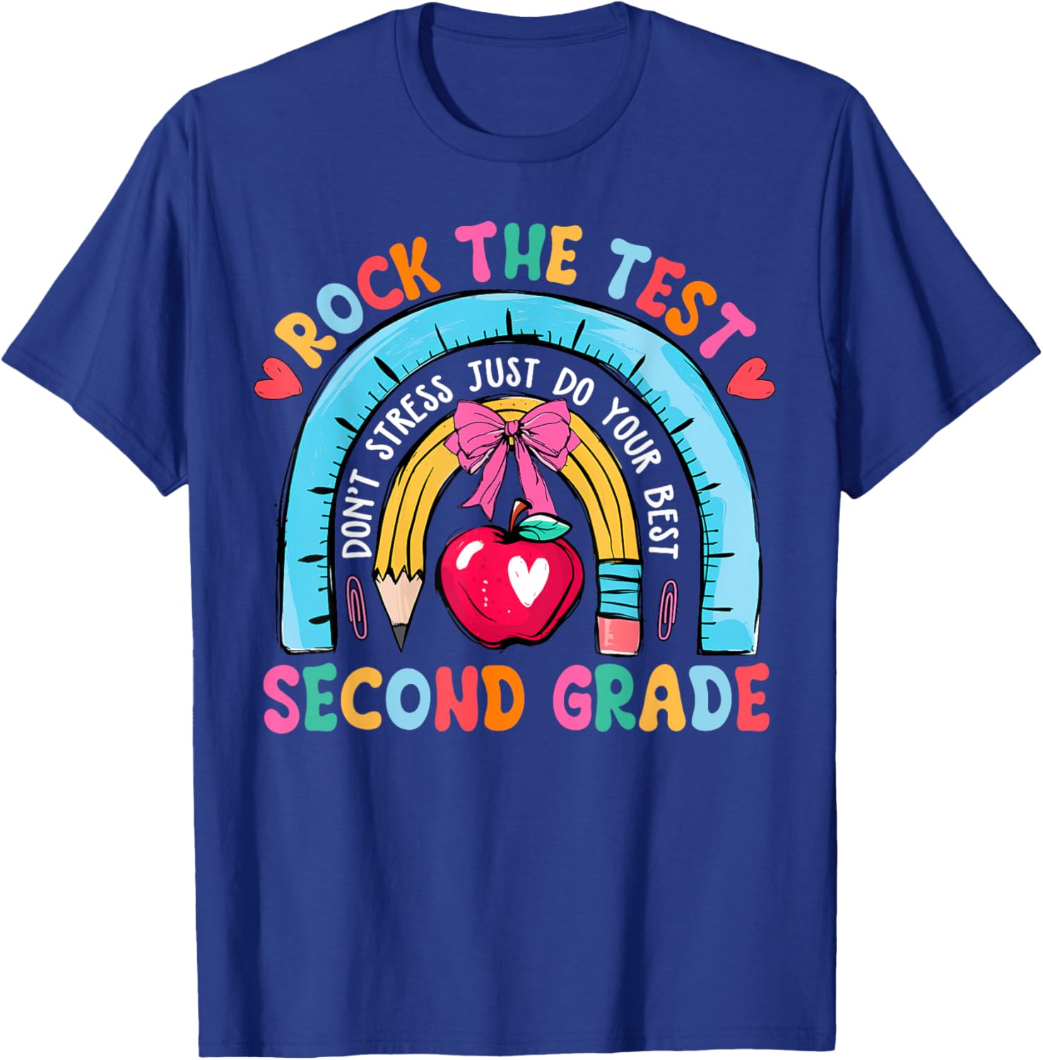 2nd Grade Teacher Rock The Test Day Second Grade Testing Day T-Shirt