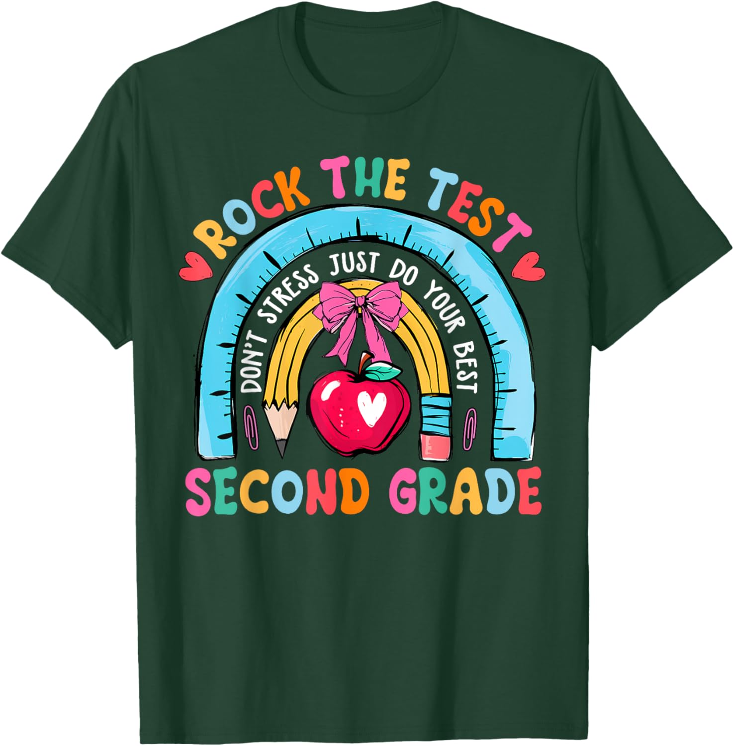 2nd Grade Teacher Rock The Test Day Second Grade Testing Day T-Shirt