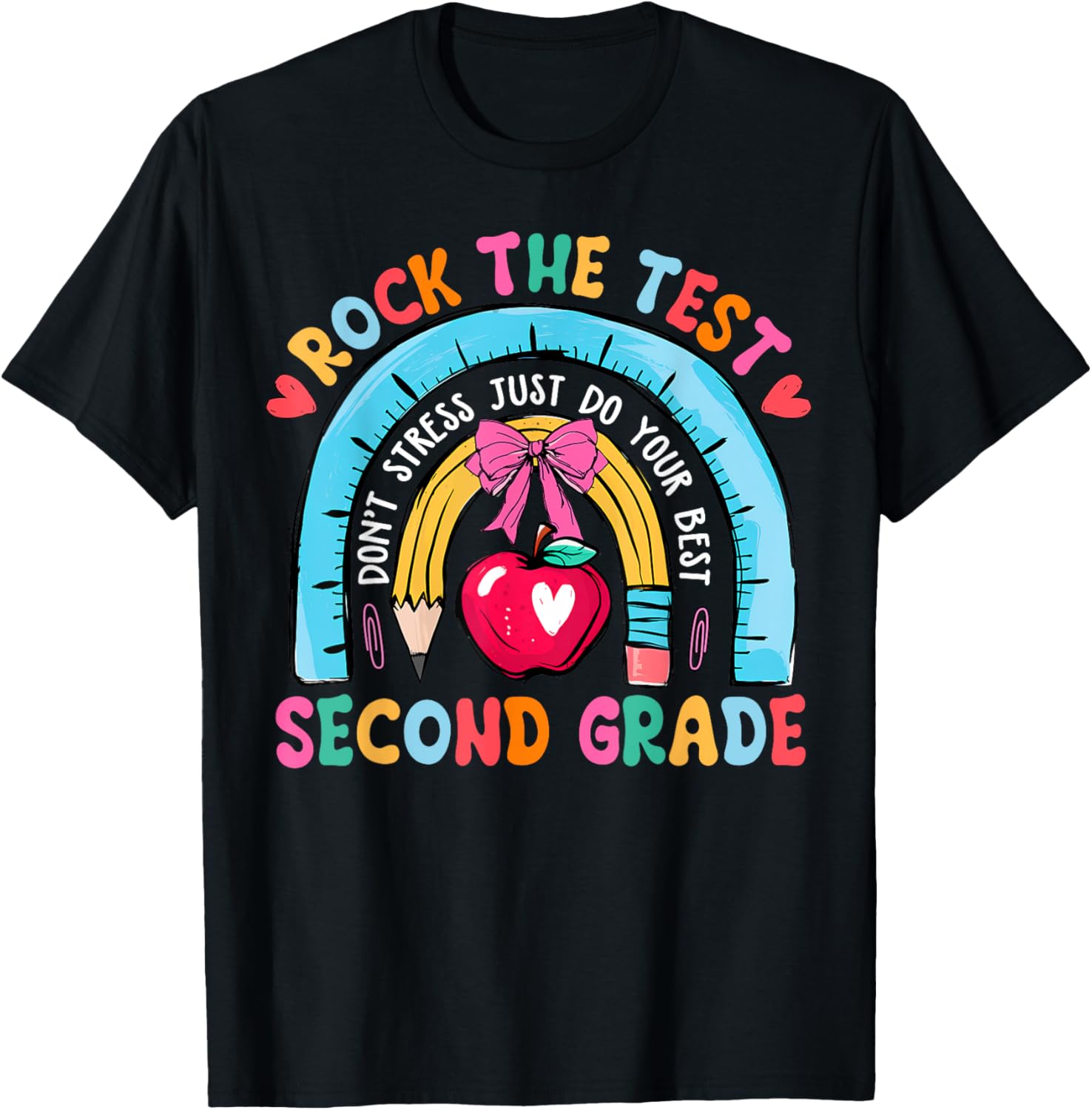 2nd Grade Teacher Rock The Test Day Second Grade Testing Day T-Shirt