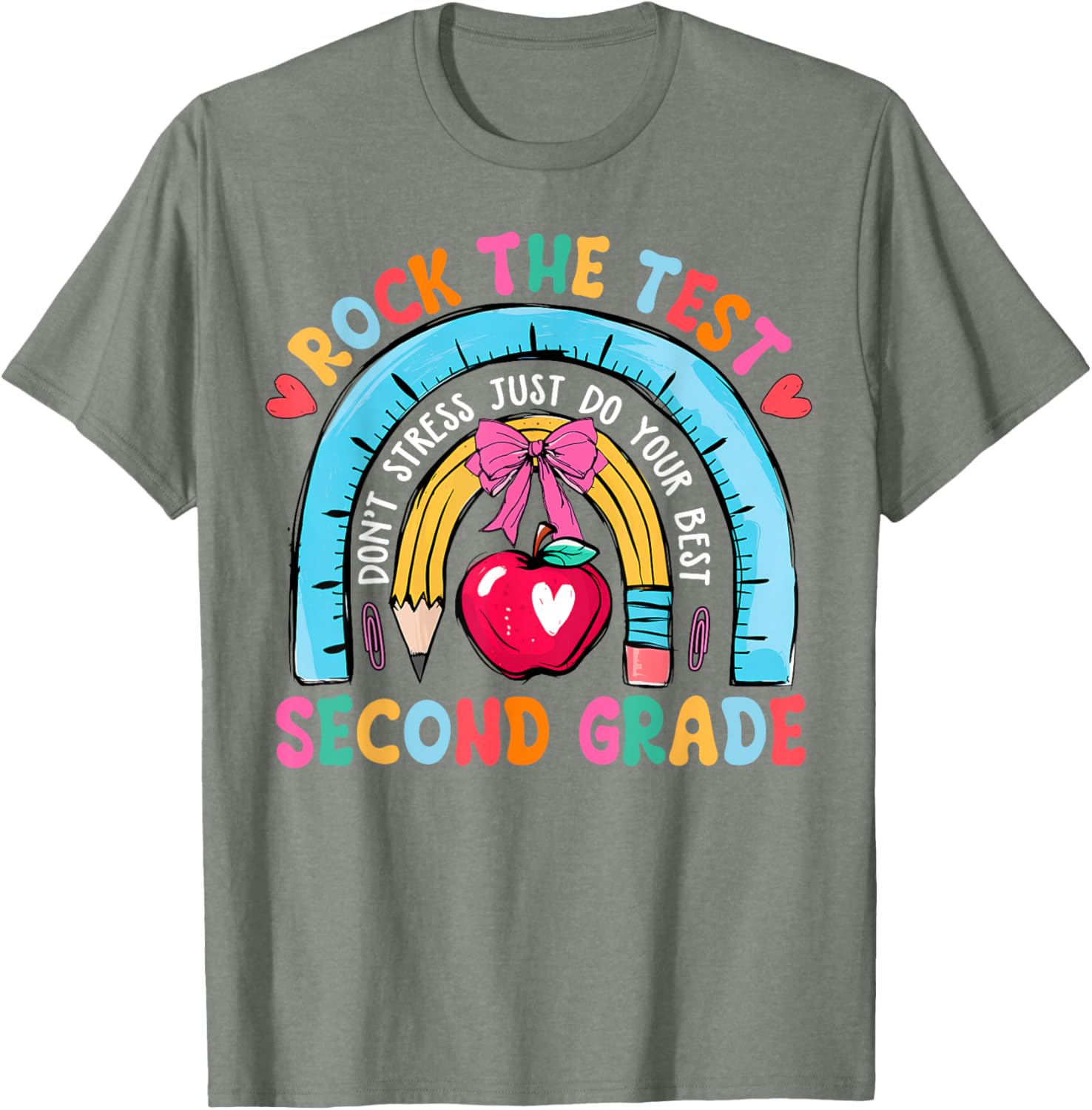 2nd Grade Teacher Rock The Test Day Second Grade Testing Day T-Shirt