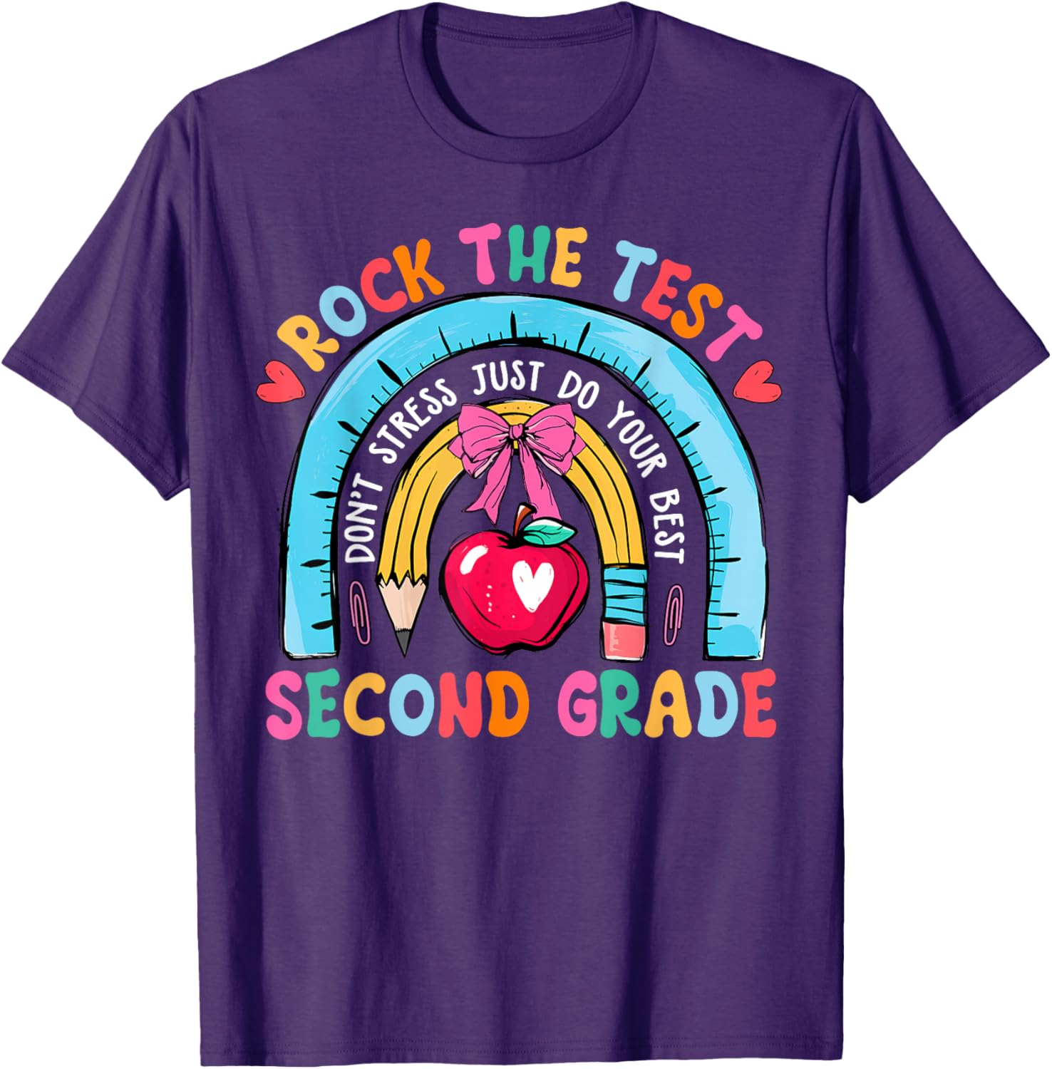 2nd Grade Teacher Rock The Test Day Second Grade Testing Day T-Shirt