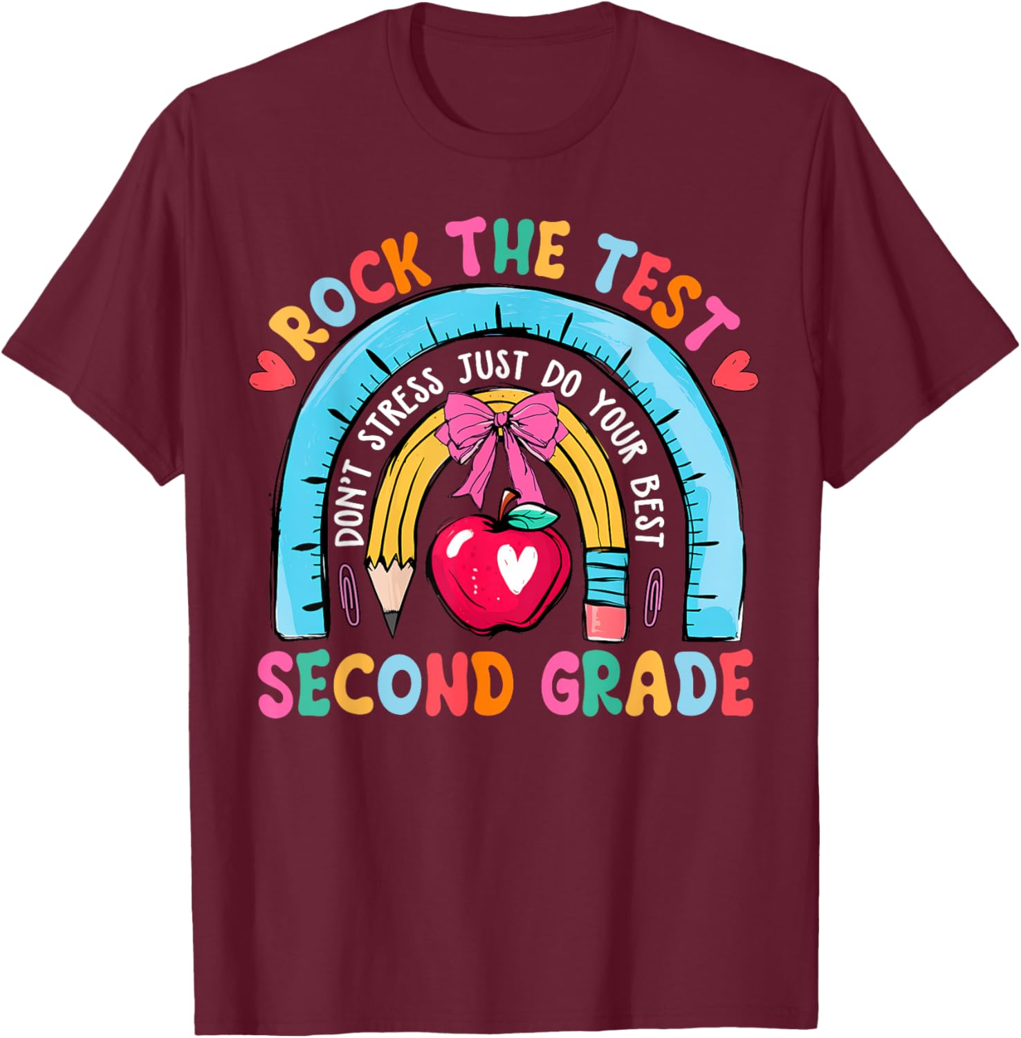 2nd Grade Teacher Rock The Test Day Second Grade Testing Day T-Shirt