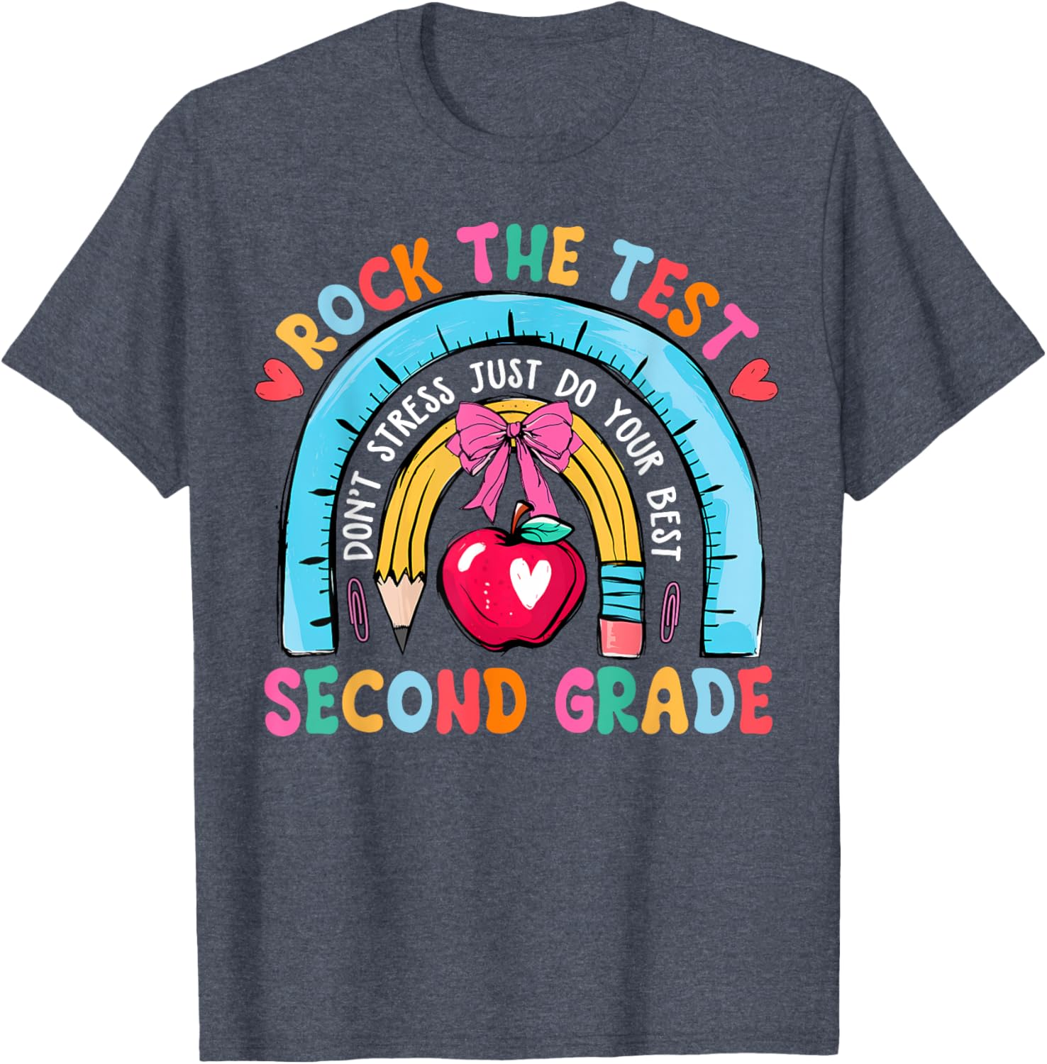 2nd Grade Teacher Rock The Test Day Second Grade Testing Day T-Shirt