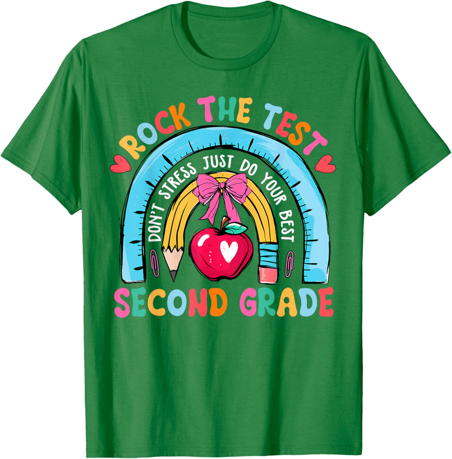 2nd Grade Teacher Rock The Test Day Second Grade Testing Day T-Shirt