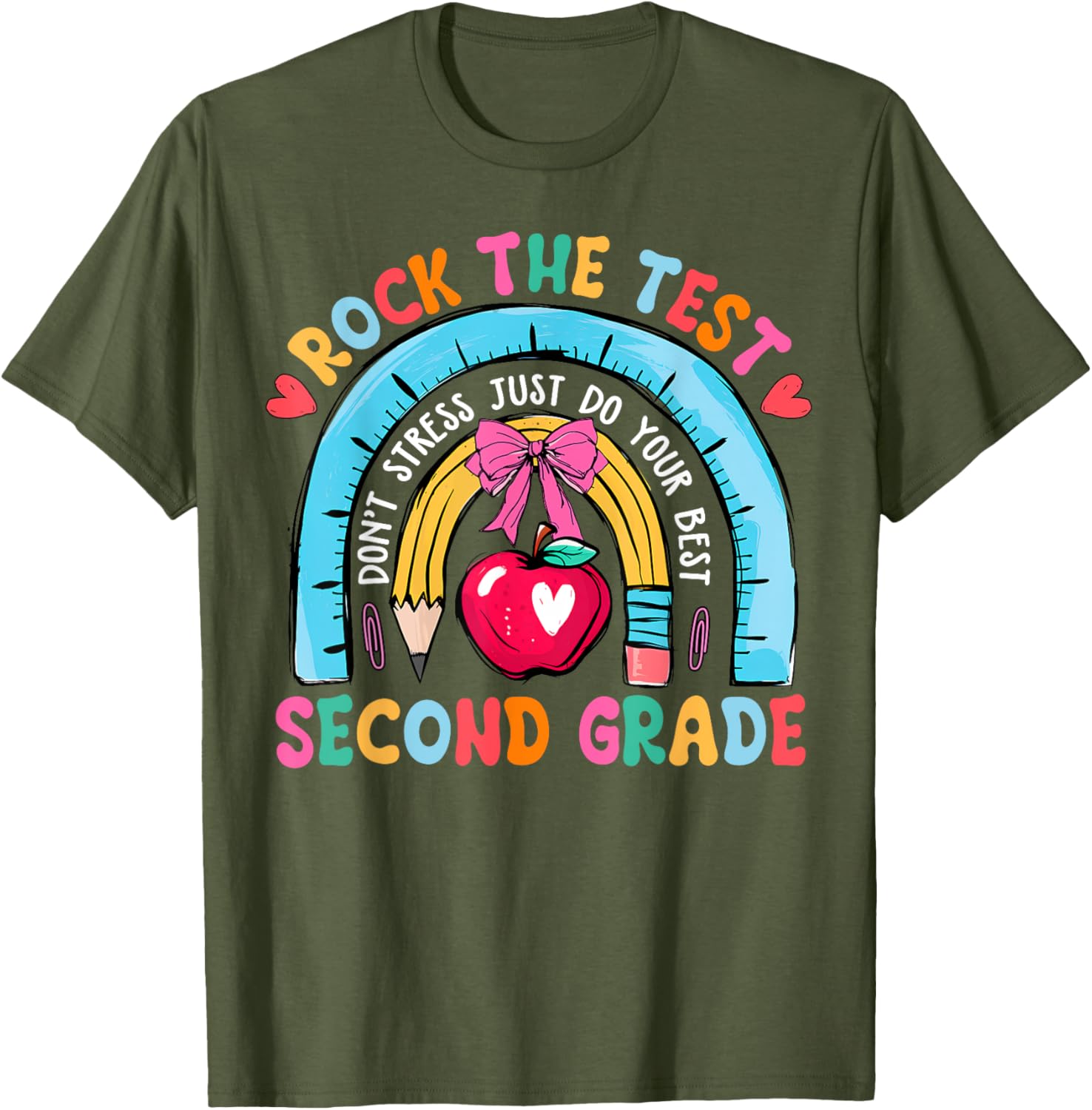 2nd Grade Teacher Rock The Test Day Second Grade Testing Day T-Shirt