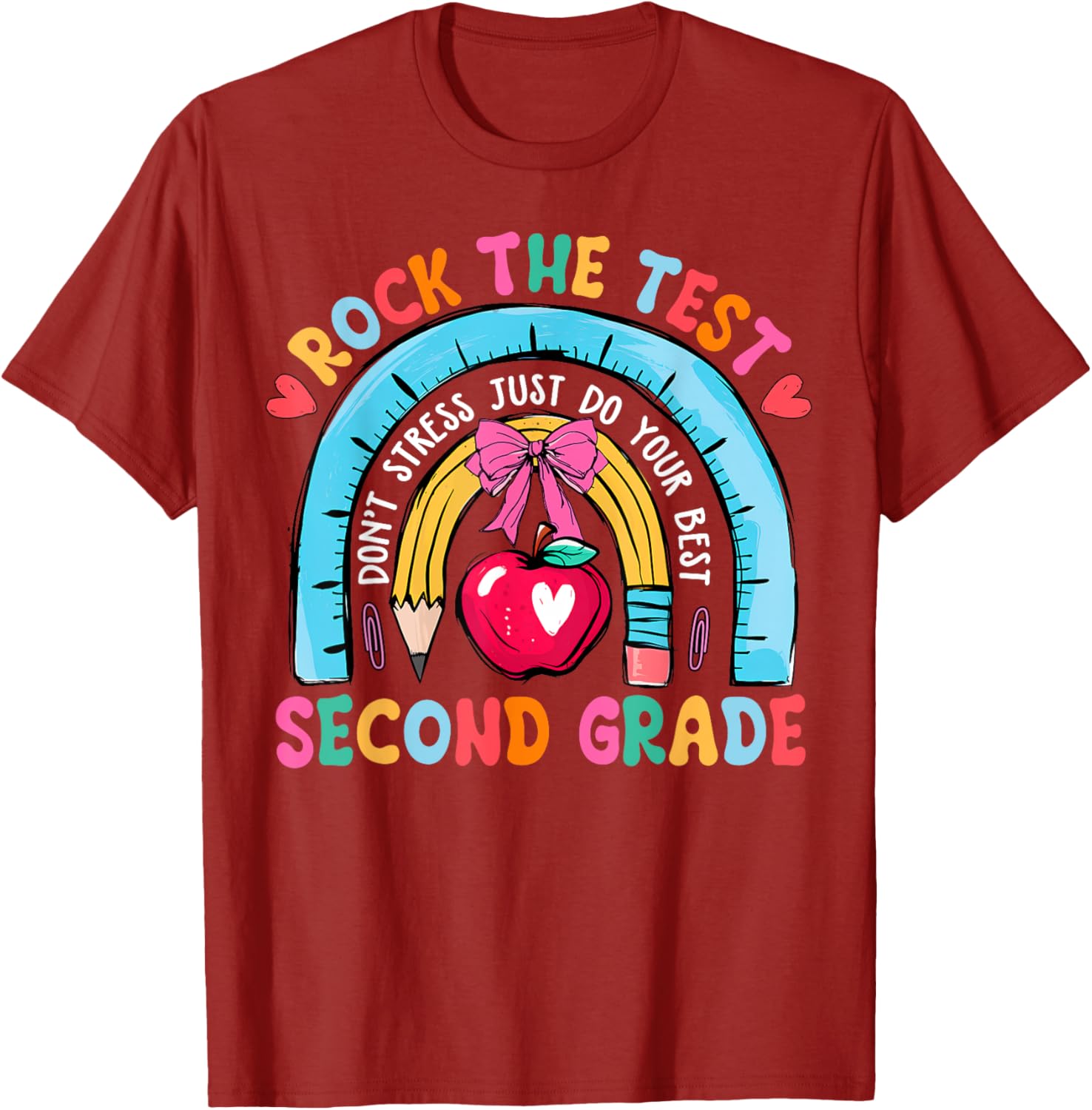 2nd Grade Teacher Rock The Test Day Second Grade Testing Day T-Shirt