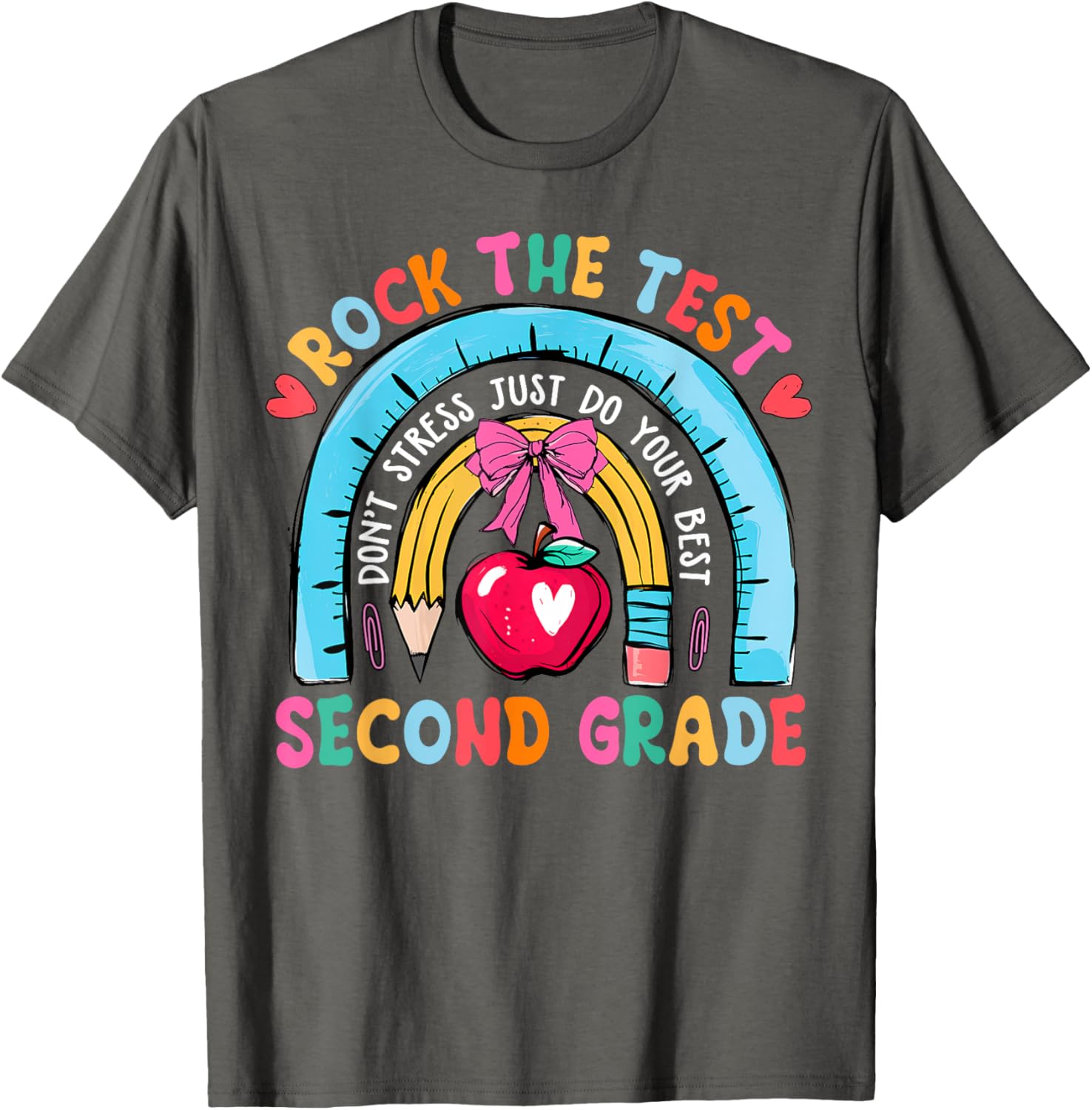 2nd Grade Teacher Rock The Test Day Second Grade Testing Day T-Shirt