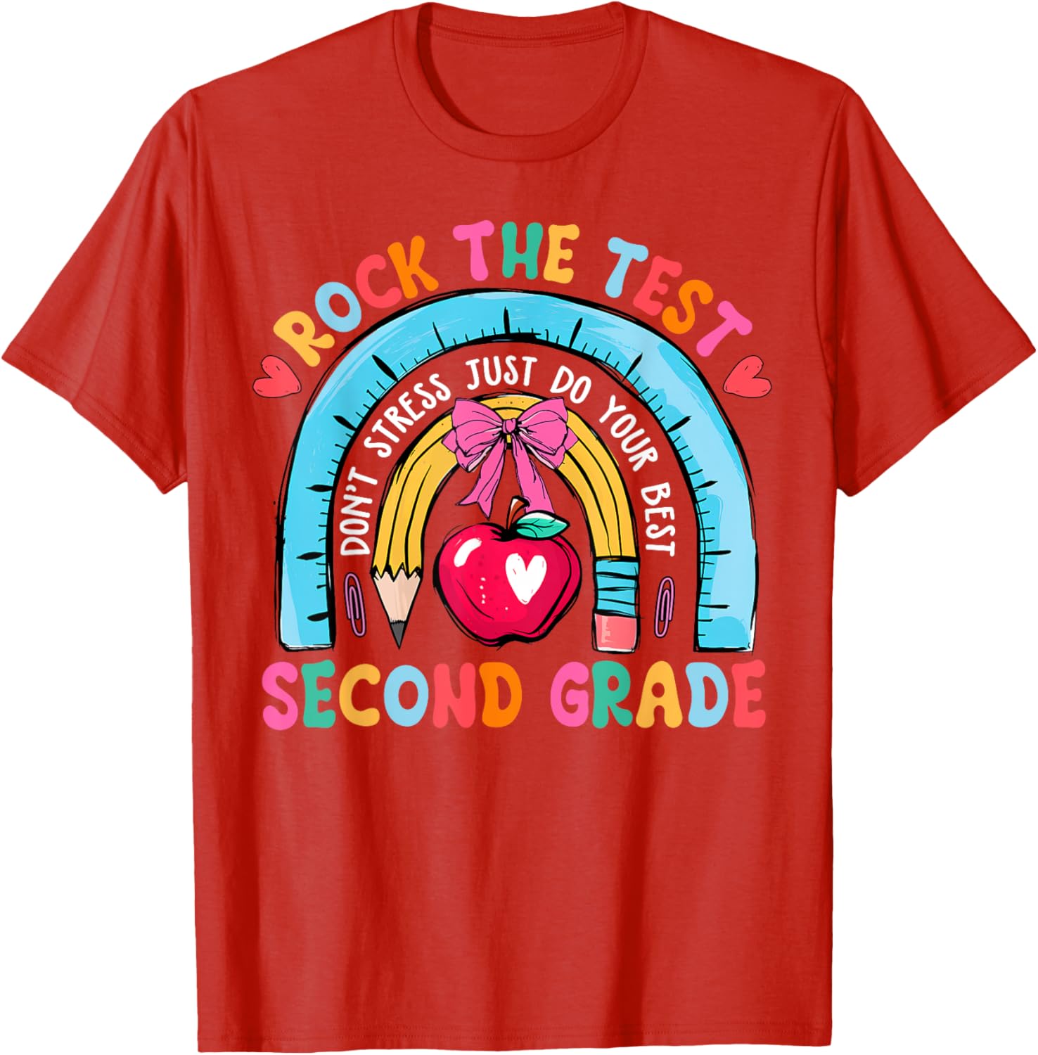 2nd Grade Teacher Rock The Test Day Second Grade Testing Day T-Shirt