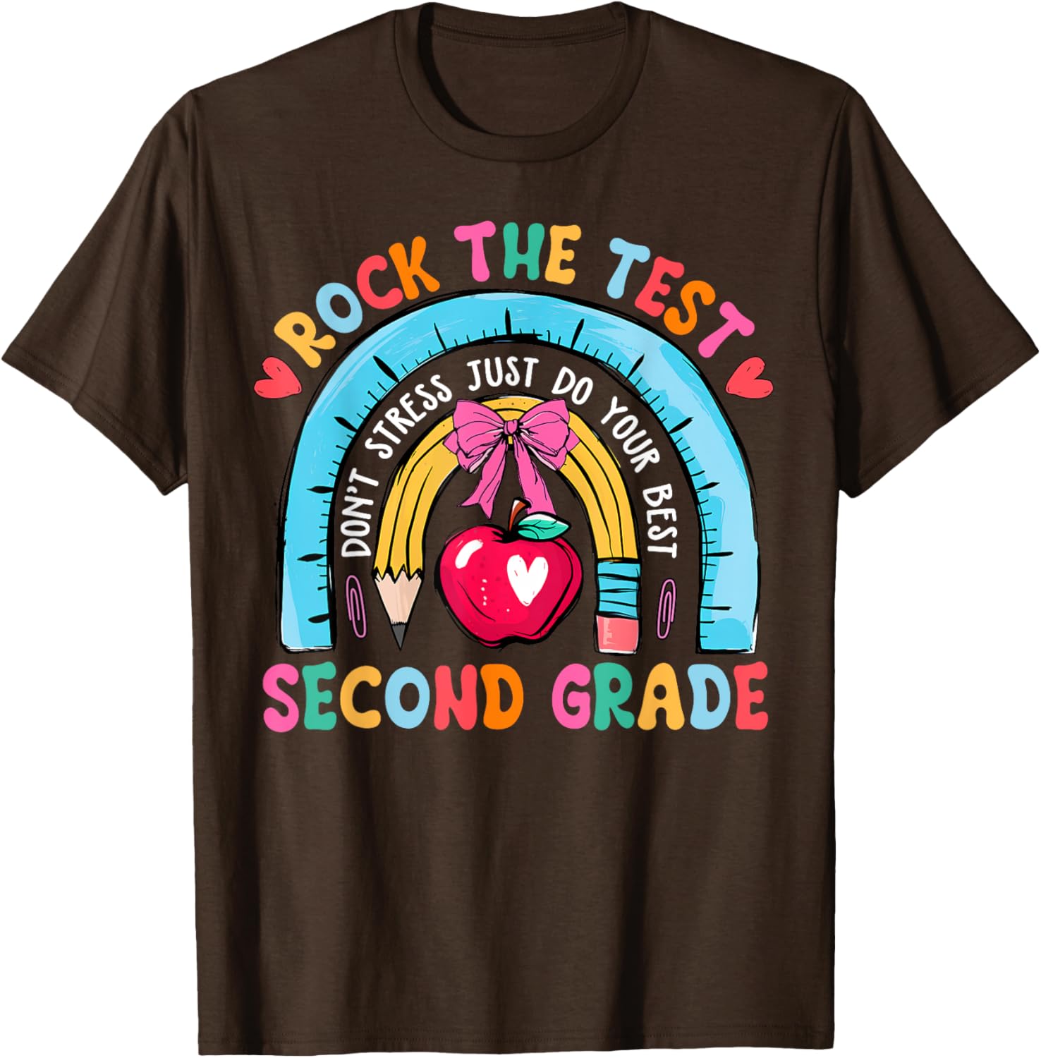 2nd Grade Teacher Rock The Test Day Second Grade Testing Day T-Shirt