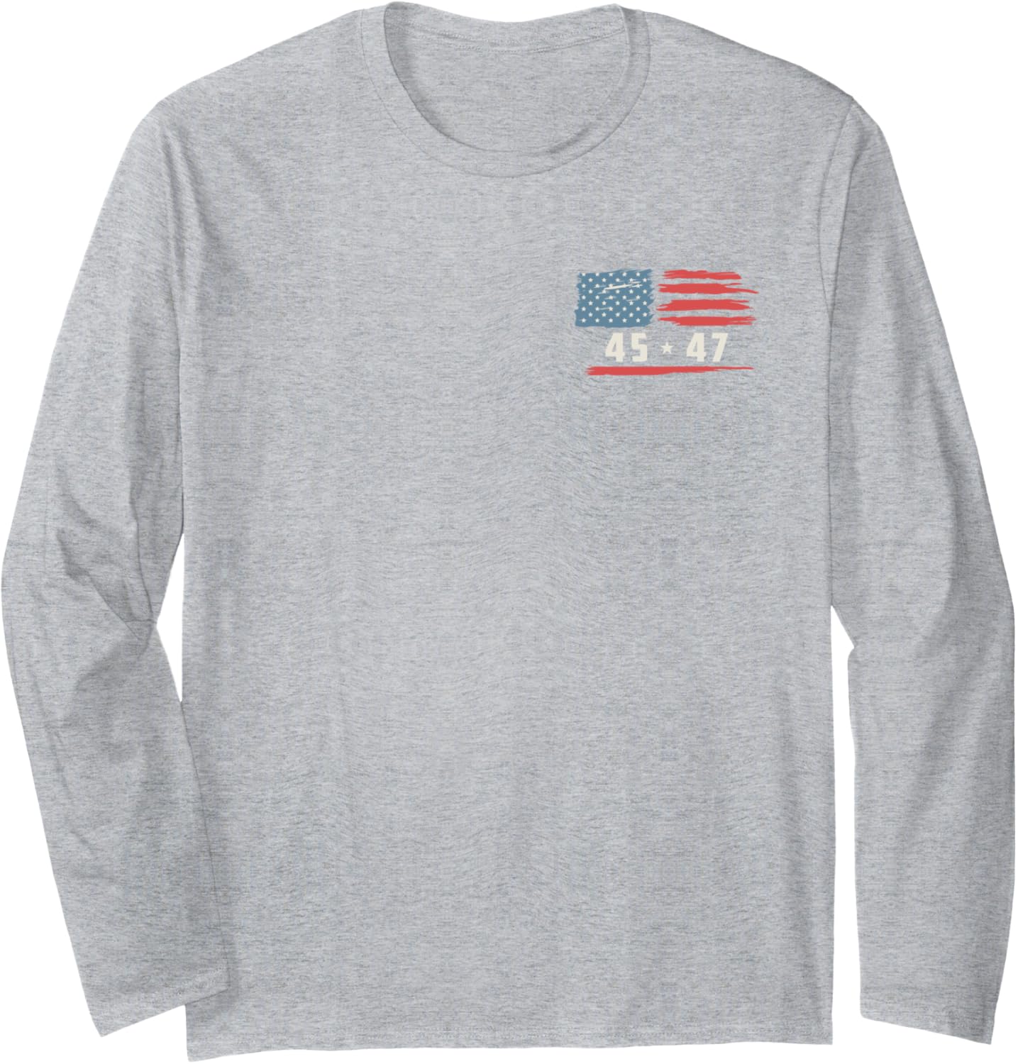 45 47 Trump President Vintage American Flag 2024 Pocket Long Sleeve T-Shirt