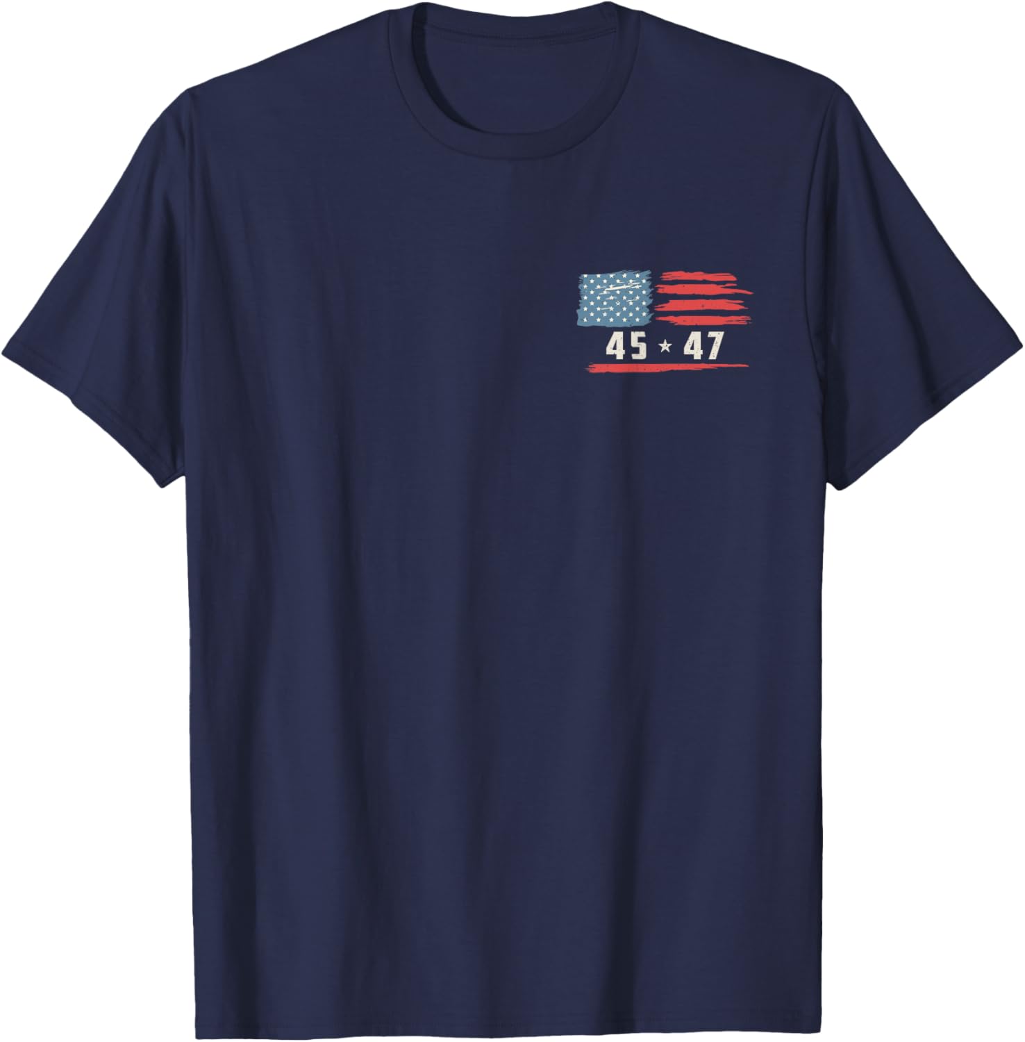 45 47 Trump President Vintage American Flag 2024 Pocket T-Shirt