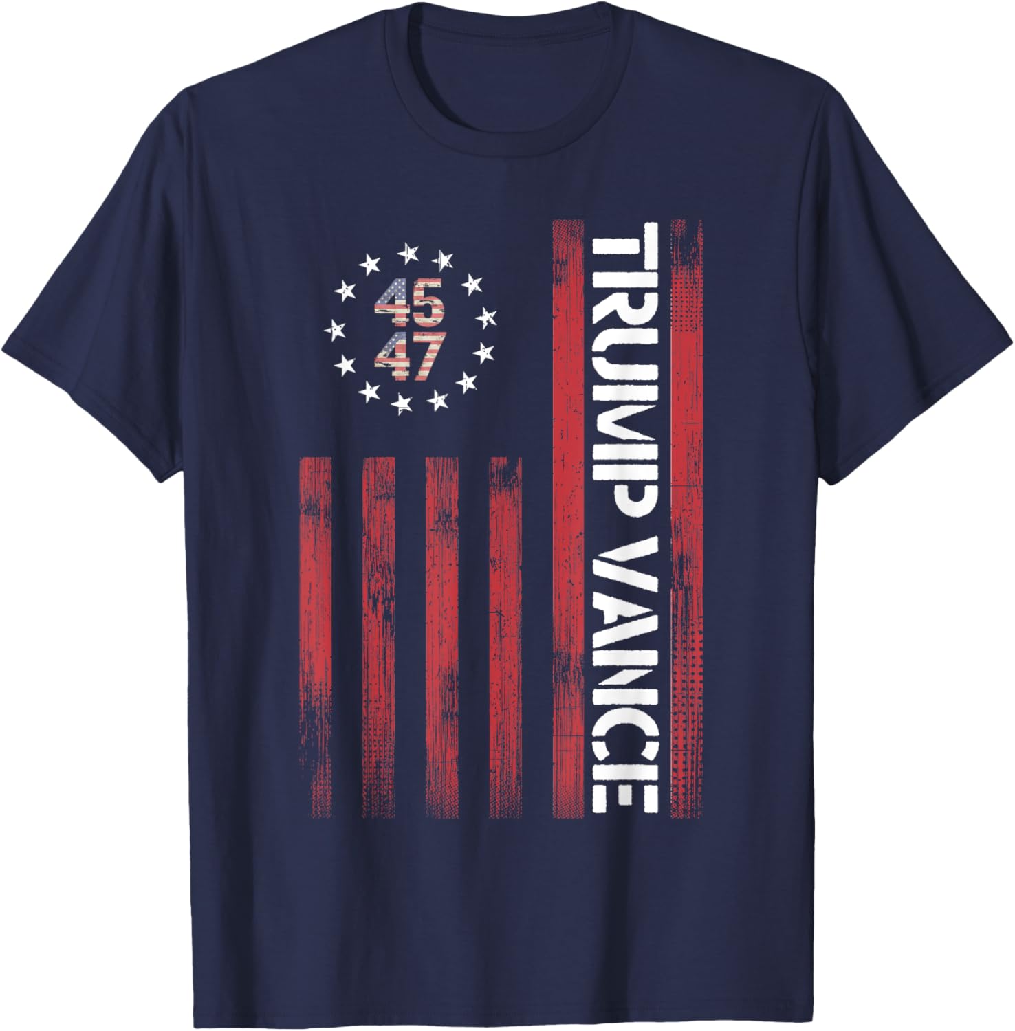 45 47 Trump Vance 2024 Vintage American Flag USA Patriot T-Shirt