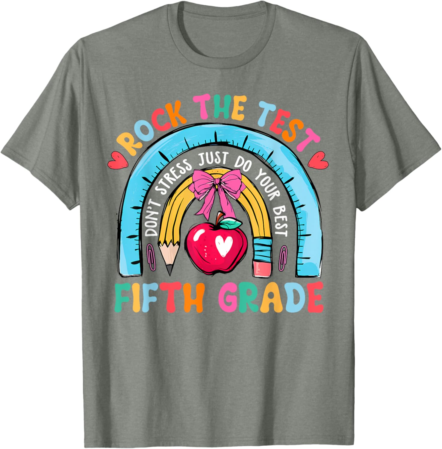 5th Grade Teacher Rock The Test Day Fifth Grade Testing Day T-Shirt