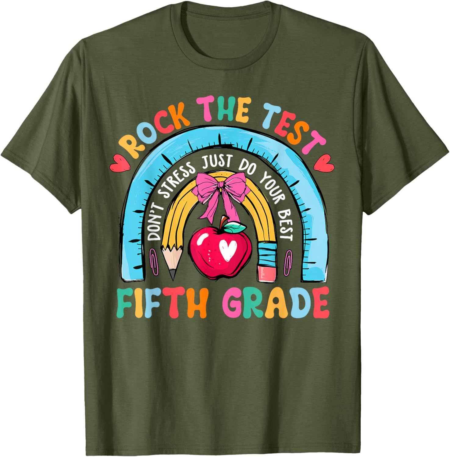 5th Grade Teacher Rock The Test Day Fifth Grade Testing Day T-Shirt