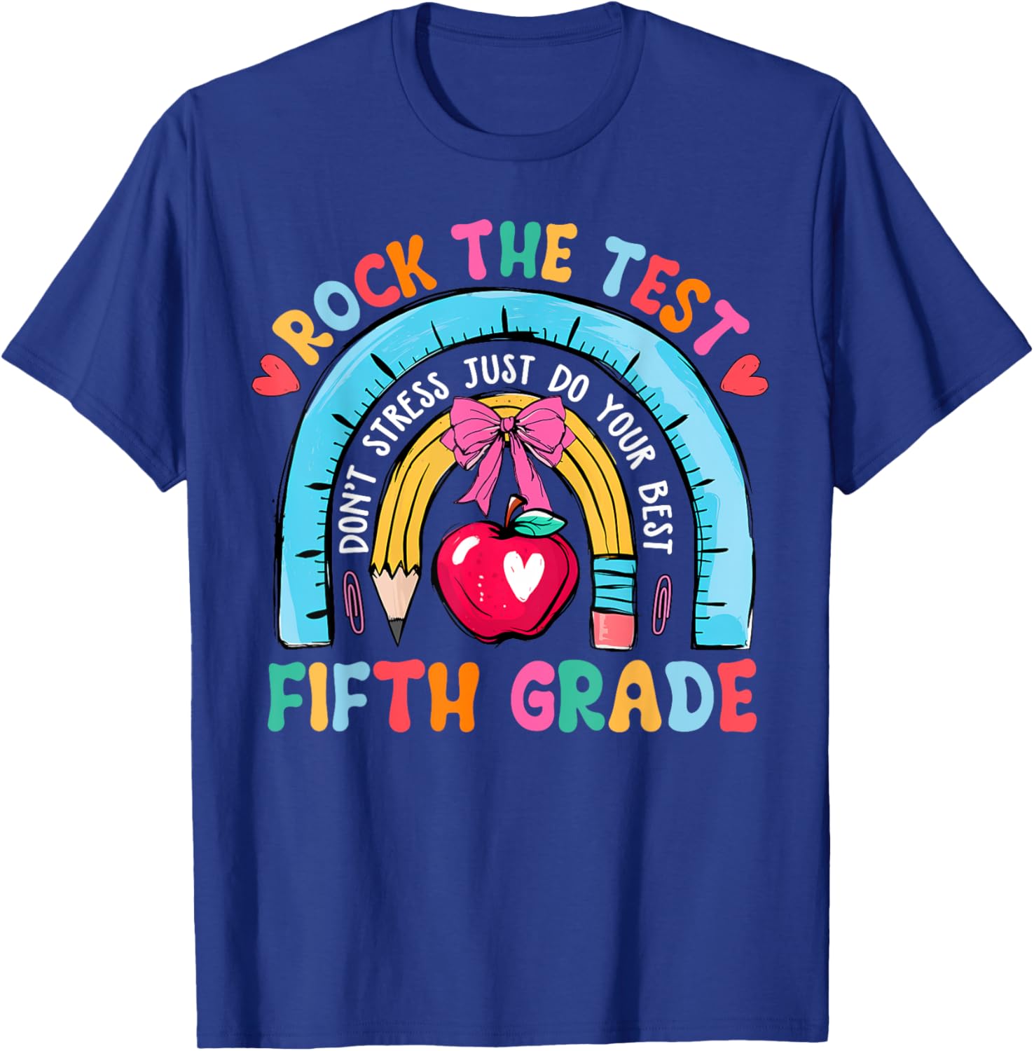 5th Grade Teacher Rock The Test Day Fifth Grade Testing Day T-Shirt