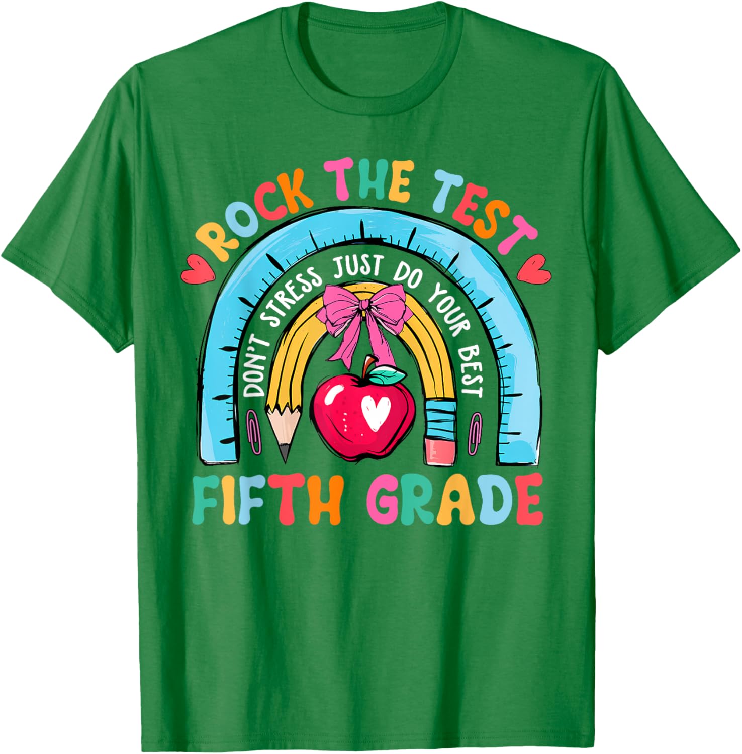 5th Grade Teacher Rock The Test Day Fifth Grade Testing Day T-Shirt