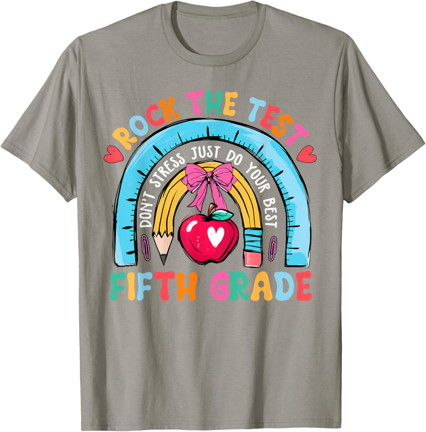 5th Grade Teacher Rock The Test Day Fifth Grade Testing Day T-Shirt