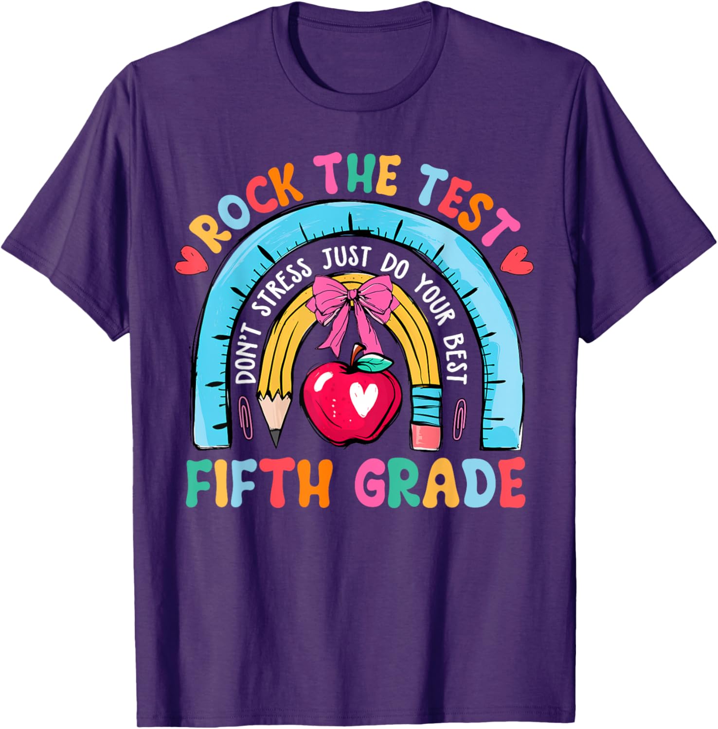 5th Grade Teacher Rock The Test Day Fifth Grade Testing Day T-Shirt