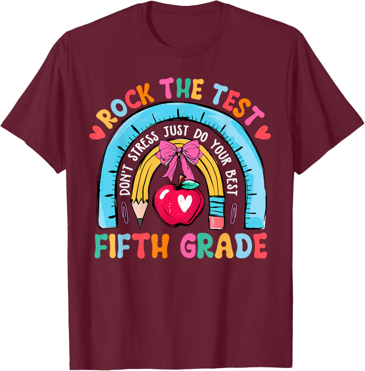5th Grade Teacher Rock The Test Day Fifth Grade Testing Day T-Shirt