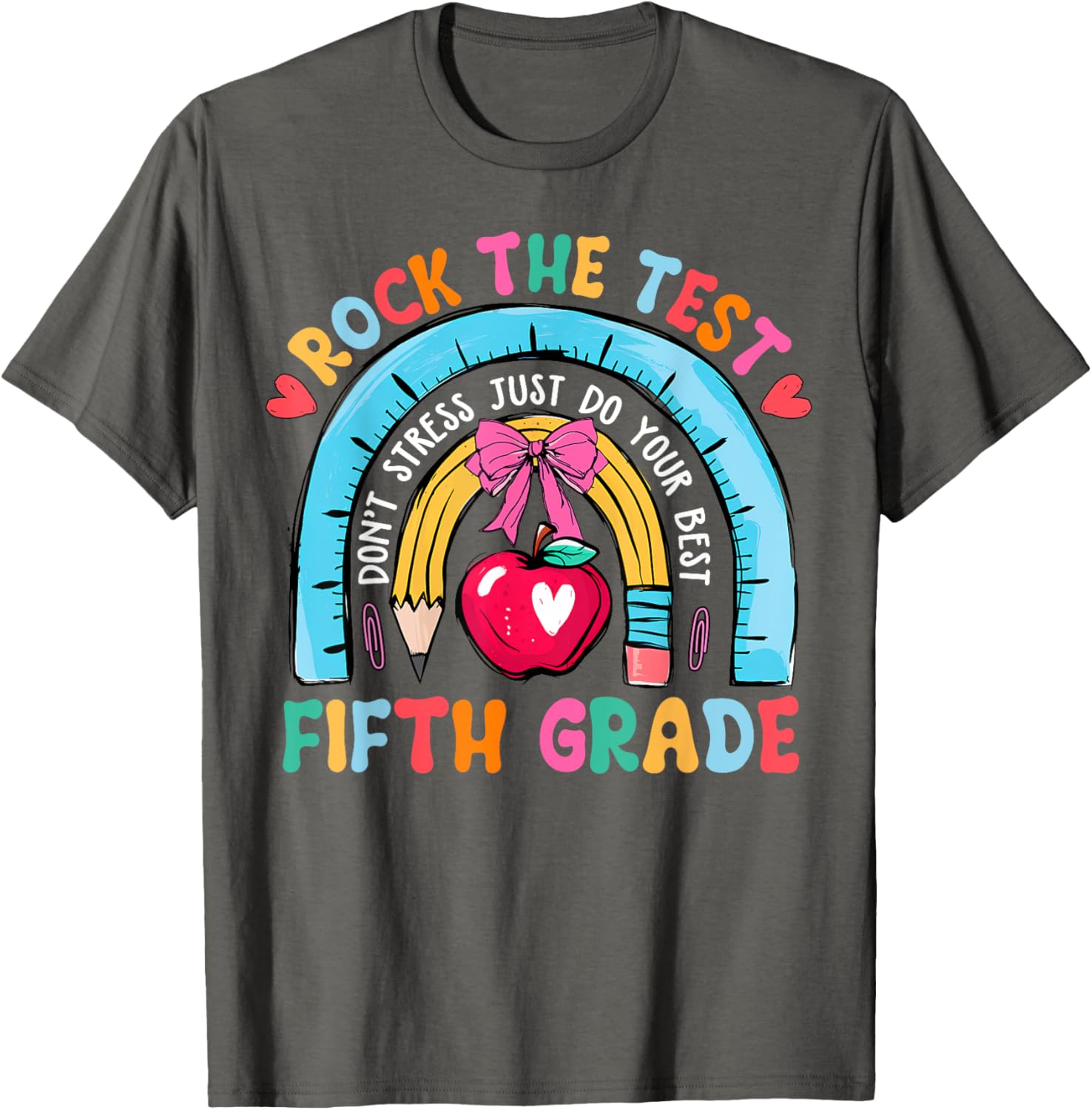 5th Grade Teacher Rock The Test Day Fifth Grade Testing Day T-Shirt