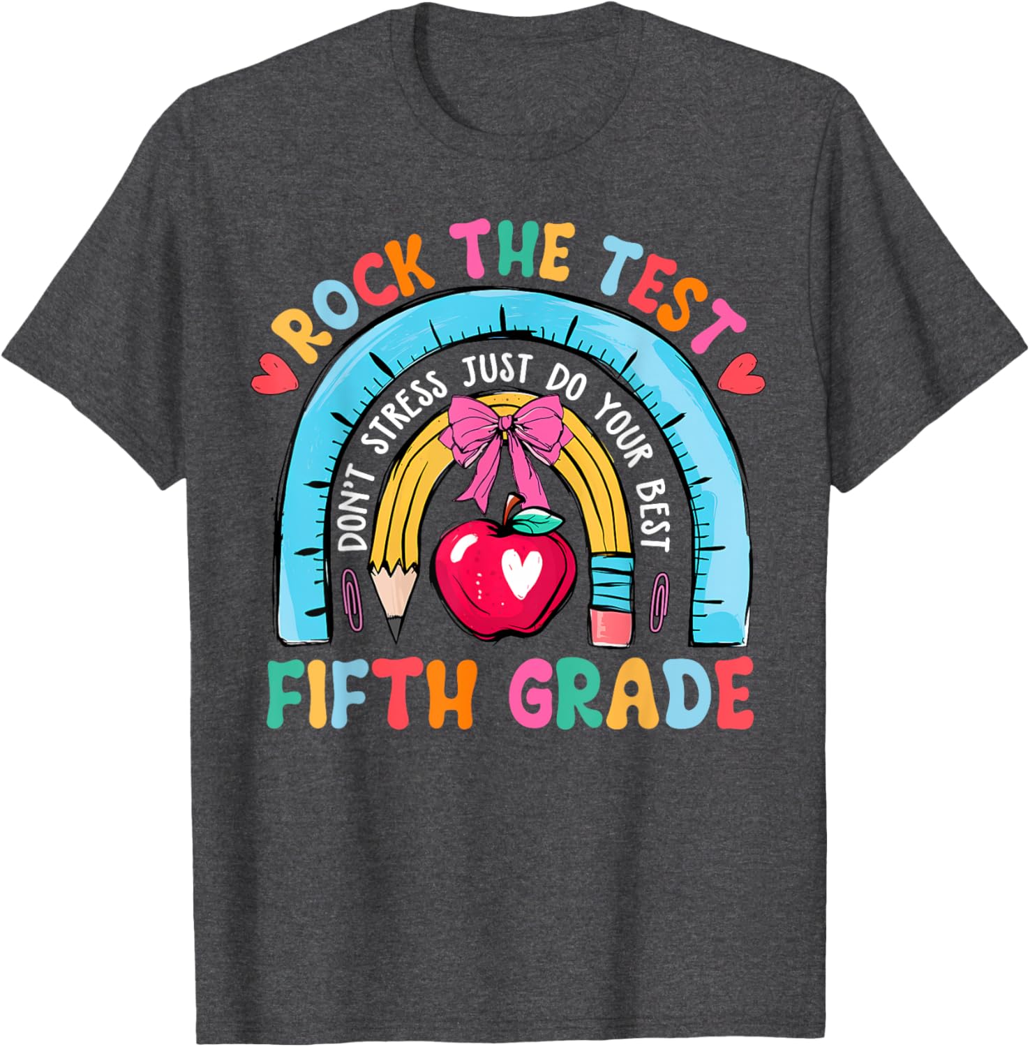 5th Grade Teacher Rock The Test Day Fifth Grade Testing Day T-Shirt