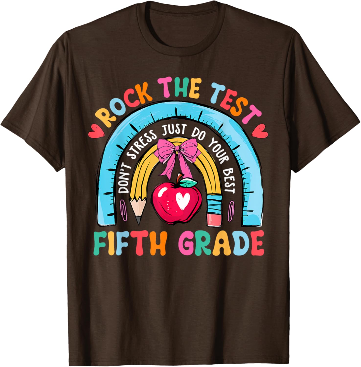 5th Grade Teacher Rock The Test Day Fifth Grade Testing Day T-Shirt