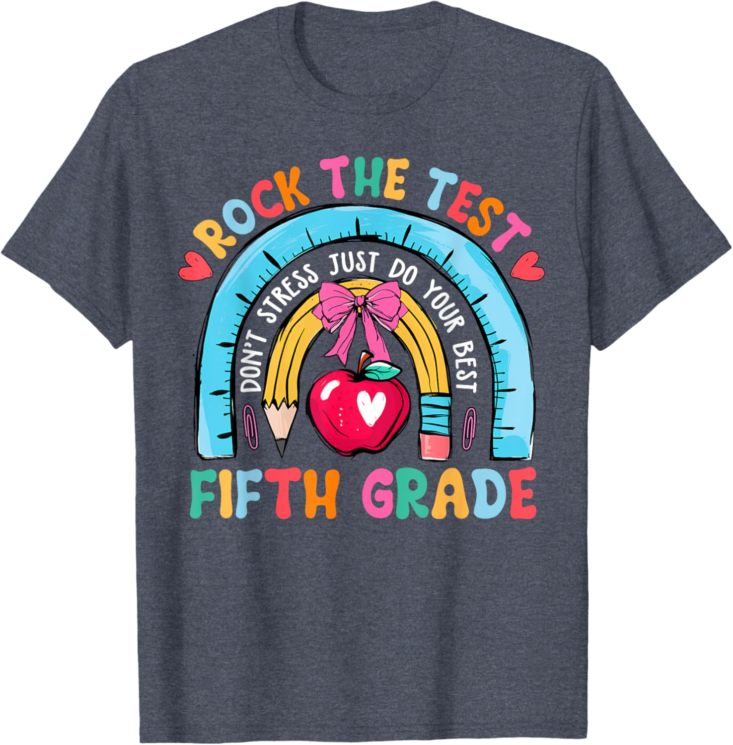 5th Grade Teacher Rock The Test Day Fifth Grade Testing Day T-Shirt