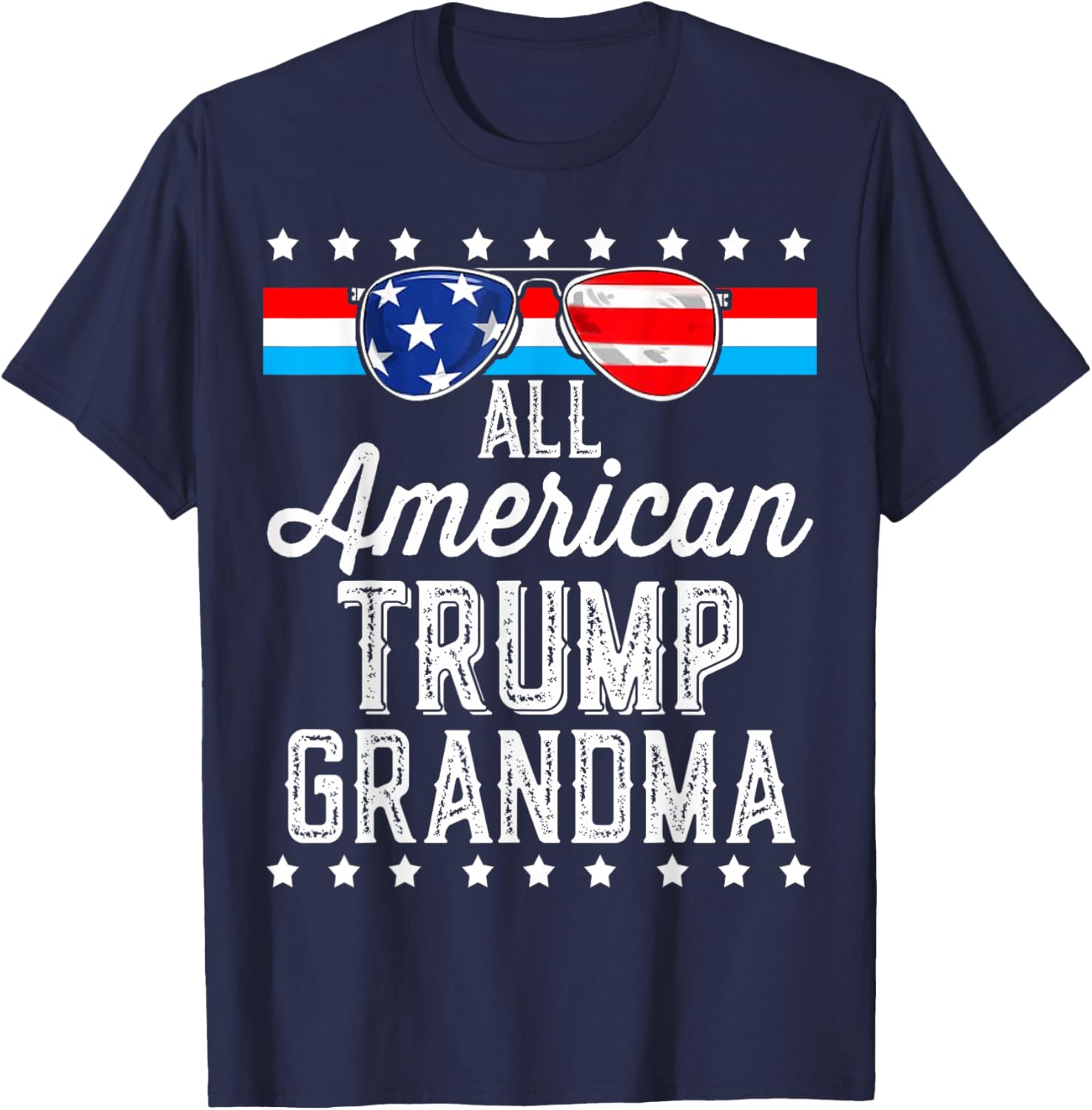 All American Trump Grandma American Flag Sunglasses Trump T-Shirt