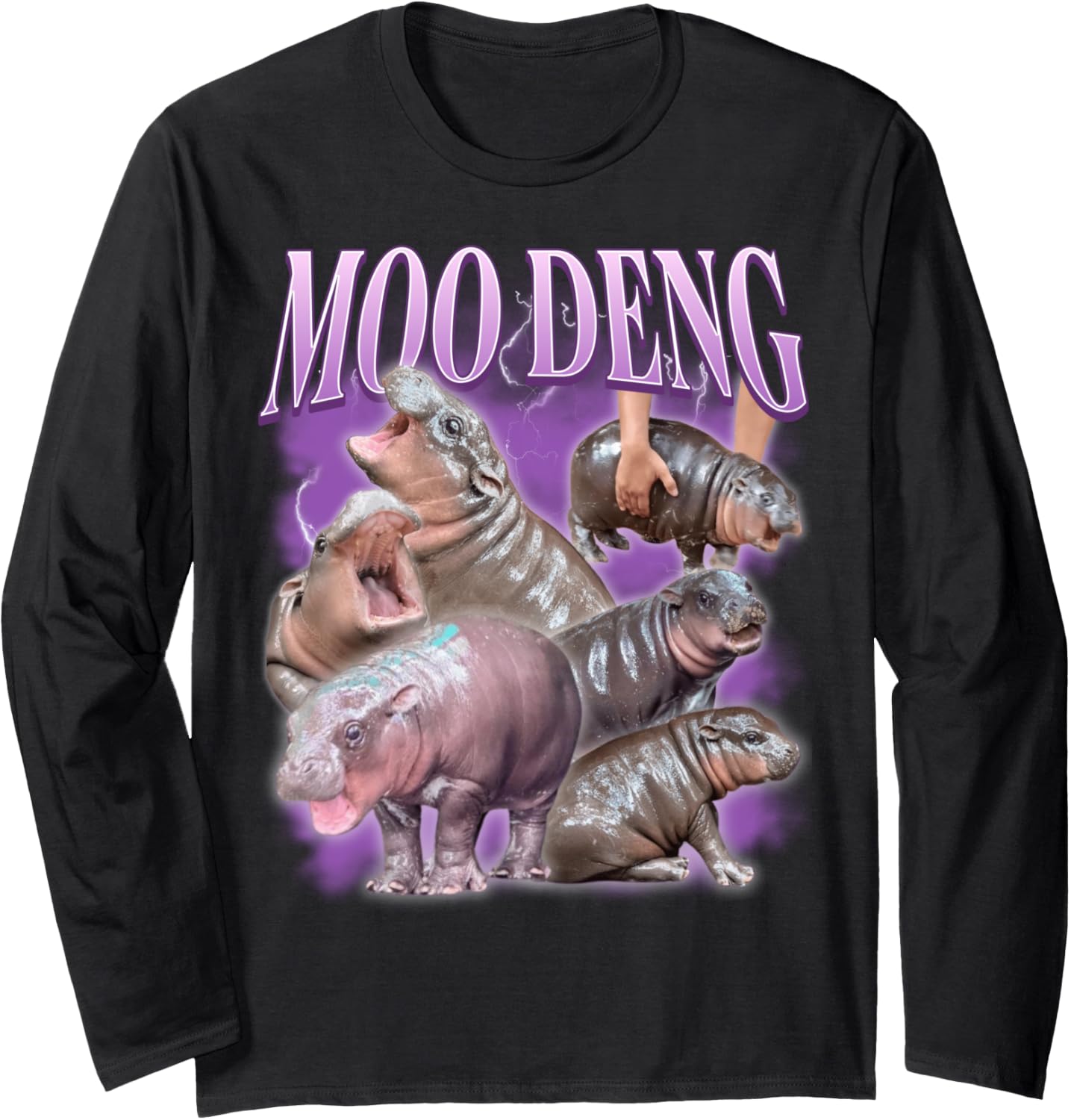 Baby Hippo Moo Deng Long Sleeve T-Shirt