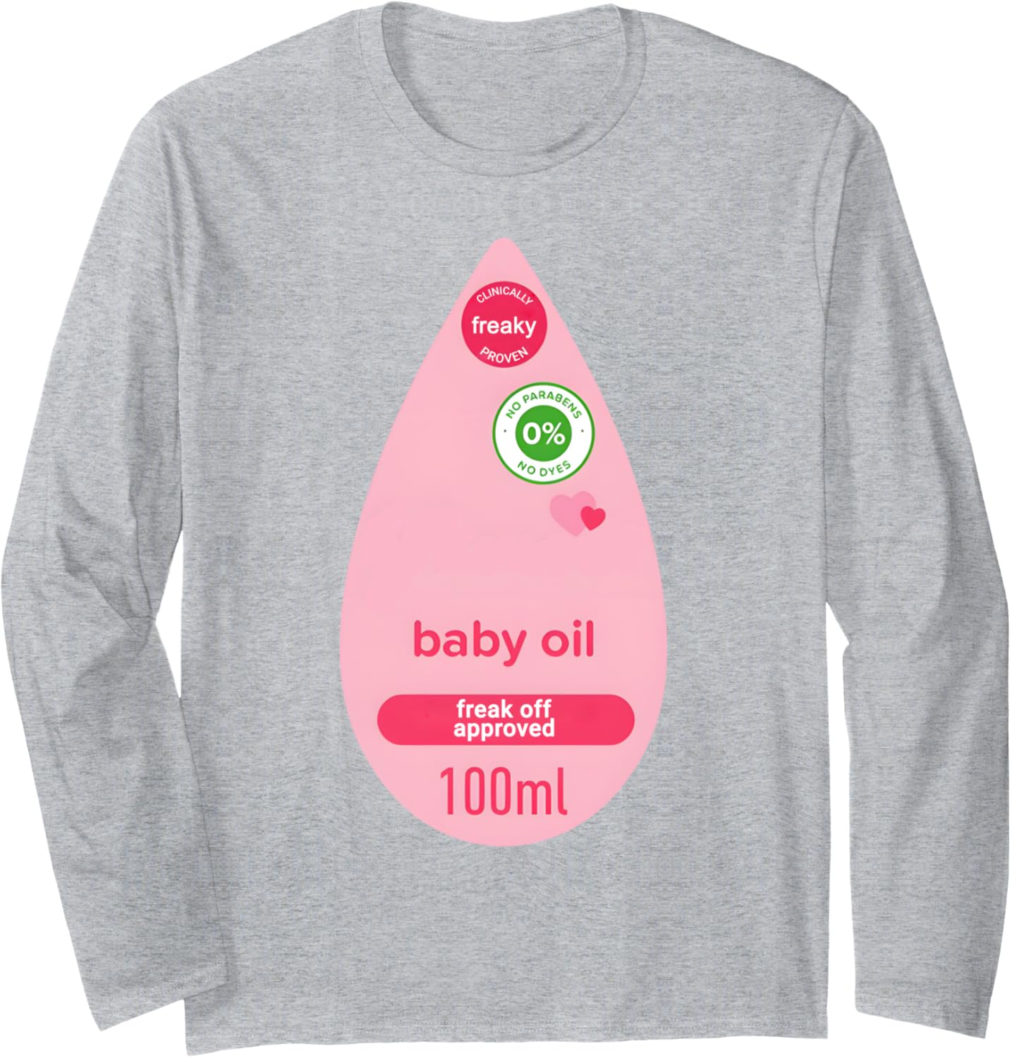 Baby Oil Halloween Costume Funny Women Men Halloween Costume Long Sleeve T-Shirt