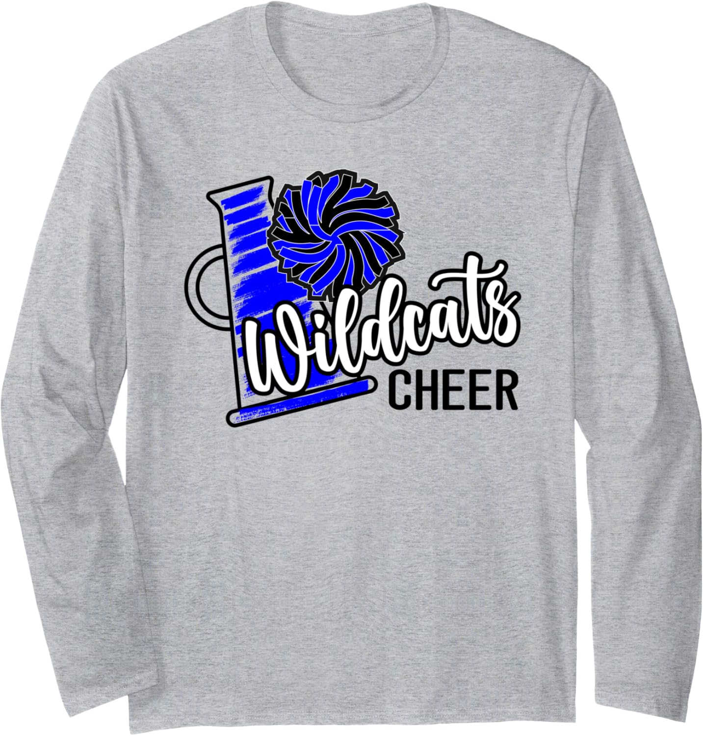 Blue Wildcats Cheer Wildcat cheerleading school spirit girls Long Sleeve T-Shirt