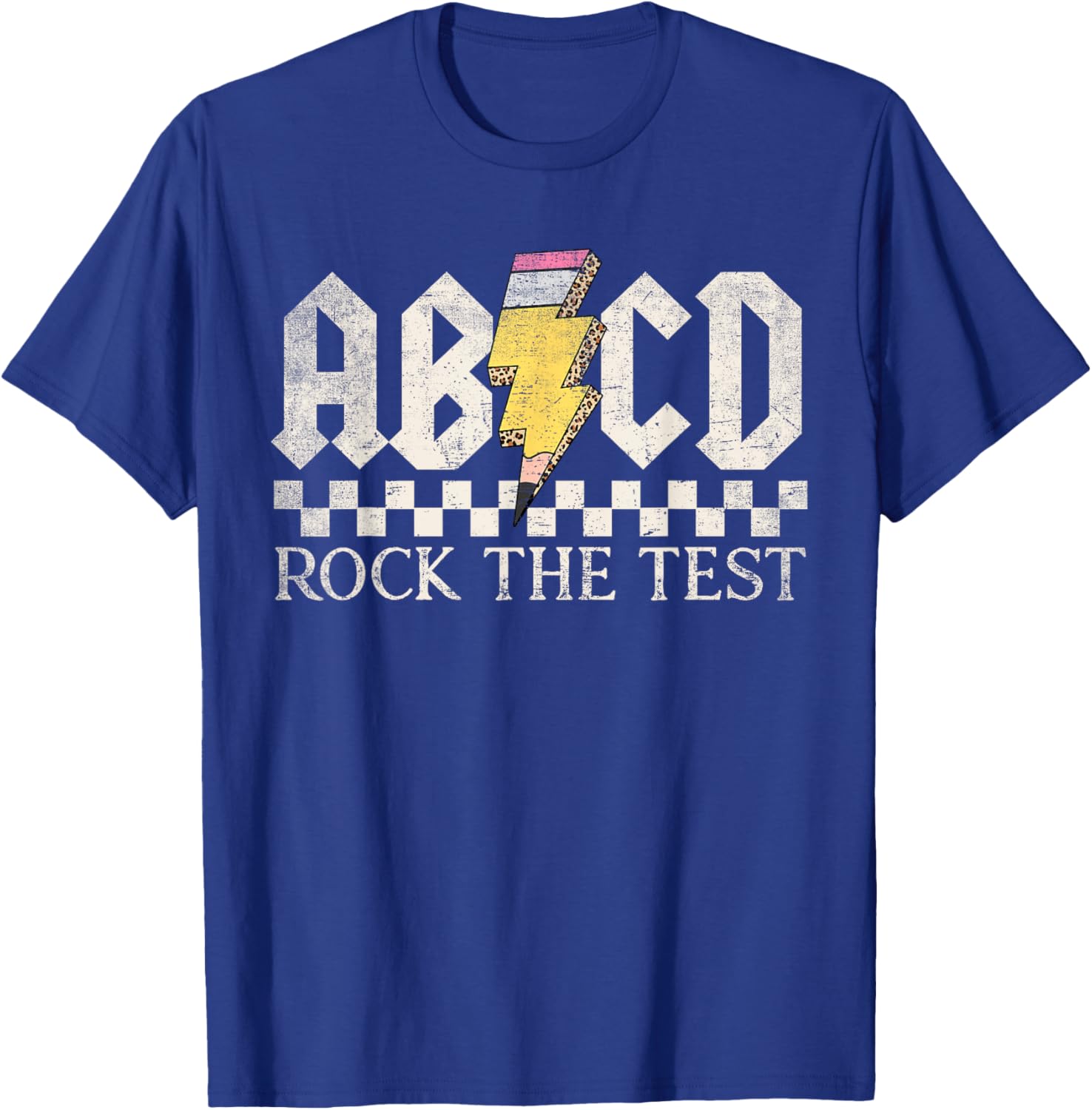 Boys Girls Kids Teachers Rock Rock The Test ABCD Testing Day T-Shirt