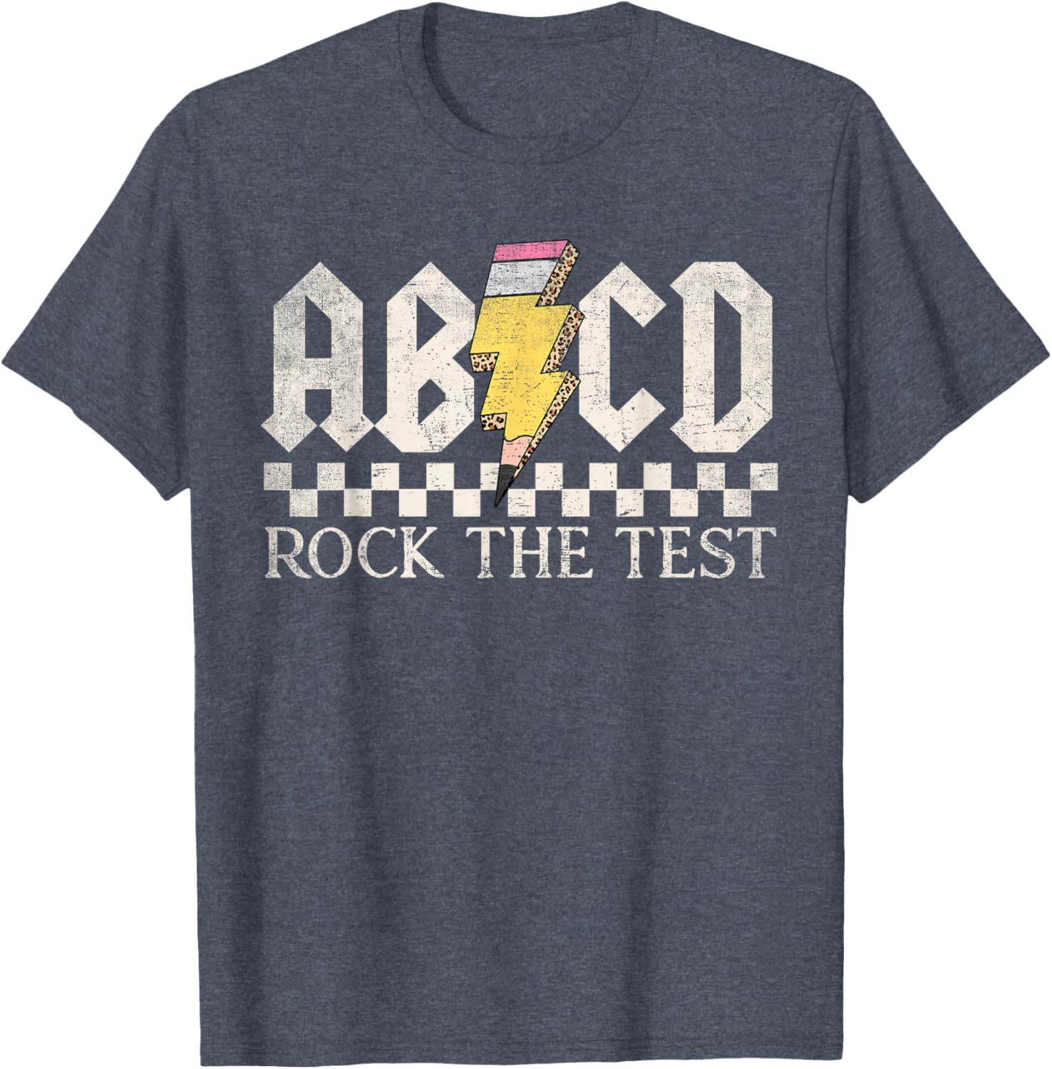 Boys Girls Kids Teachers Rock Rock The Test ABCD Testing Day T-Shirt