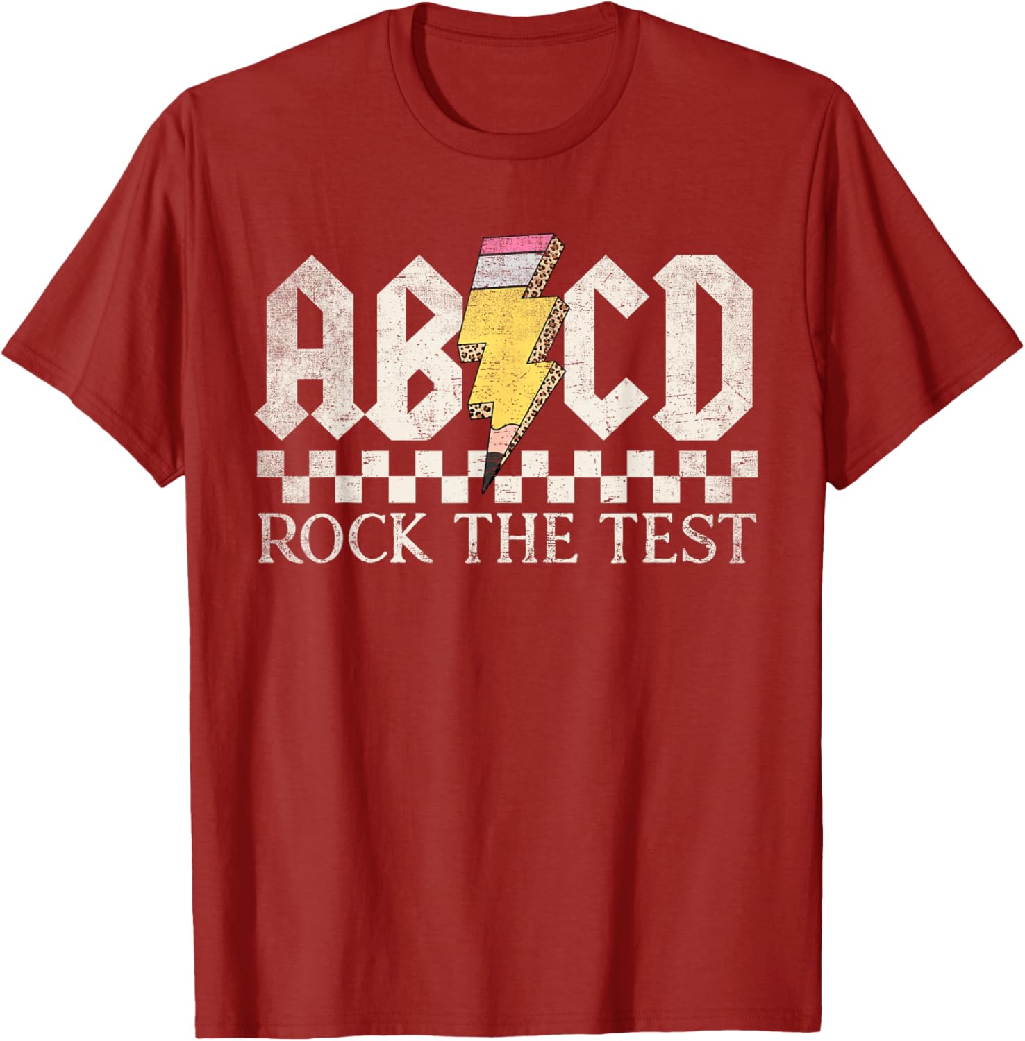 Boys Girls Kids Teachers Rock Rock The Test ABCD Testing Day T-Shirt