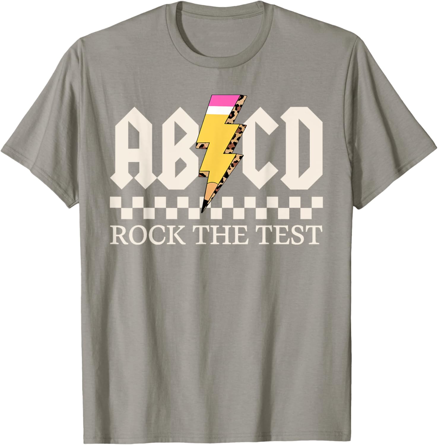 Boys Girls Kids Teachers Rock Rock The Test ABCD Testing Day T-Shirt