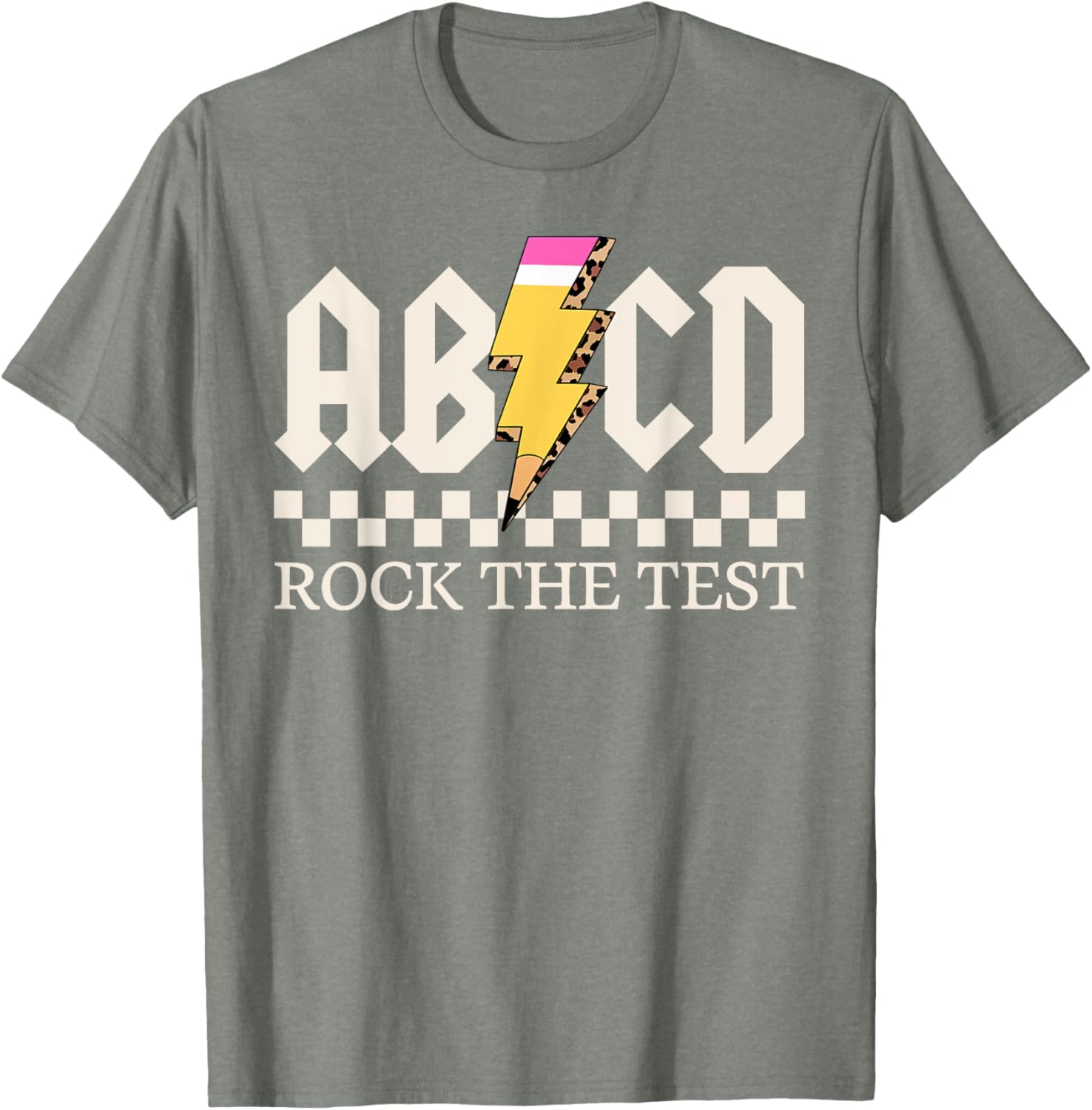 Boys Girls Kids Teachers Rock Rock The Test ABCD Testing Day T-Shirt