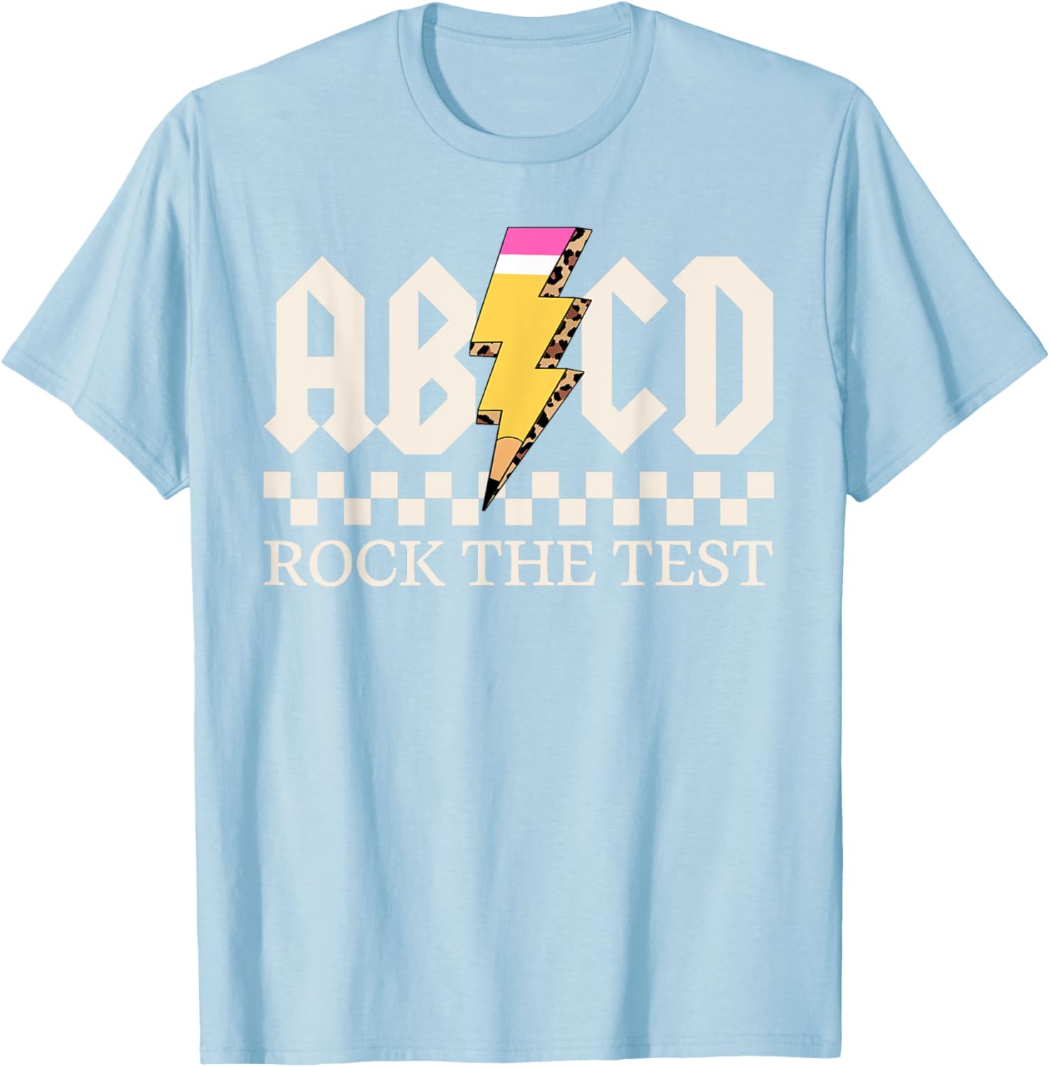 Boys Girls Kids Teachers Rock Rock The Test ABCD Testing Day T-Shirt