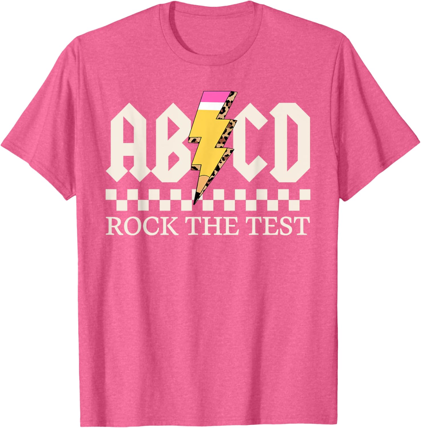 Boys Girls Kids Teachers Rock Rock The Test ABCD Testing Day T-Shirt