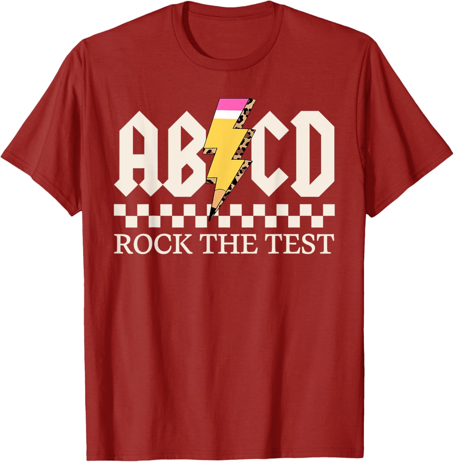 Boys Girls Kids Teachers Rock Rock The Test ABCD Testing Day T-Shirt