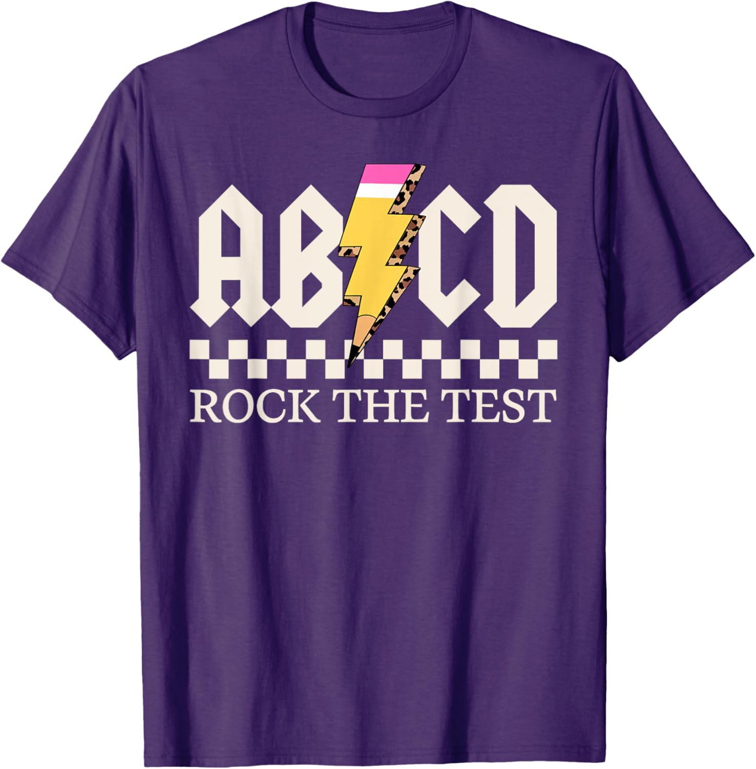 Boys Girls Kids Teachers Rock Rock The Test ABCD Testing Day T-Shirt