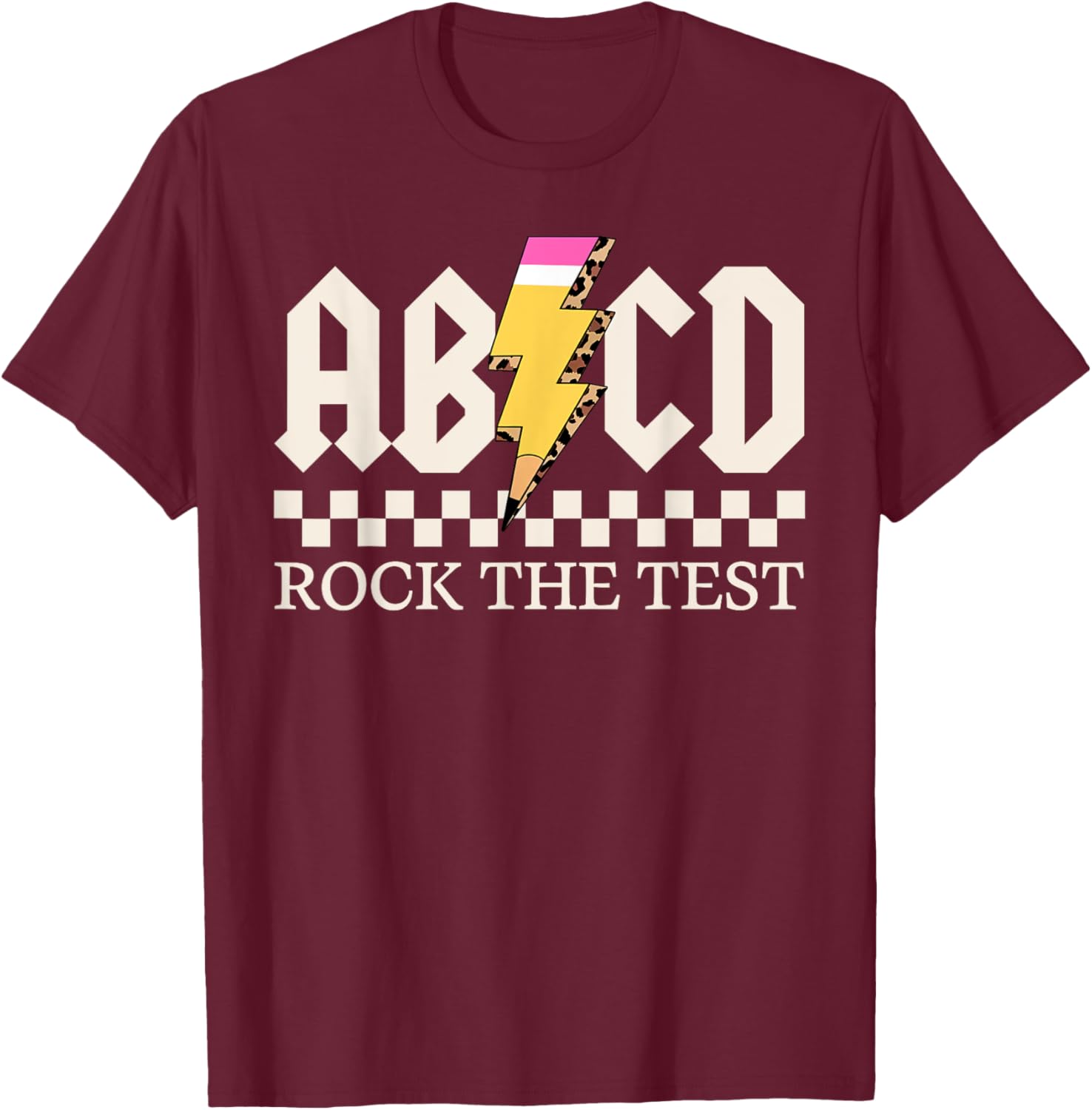 Boys Girls Kids Teachers Rock Rock The Test ABCD Testing Day T-Shirt