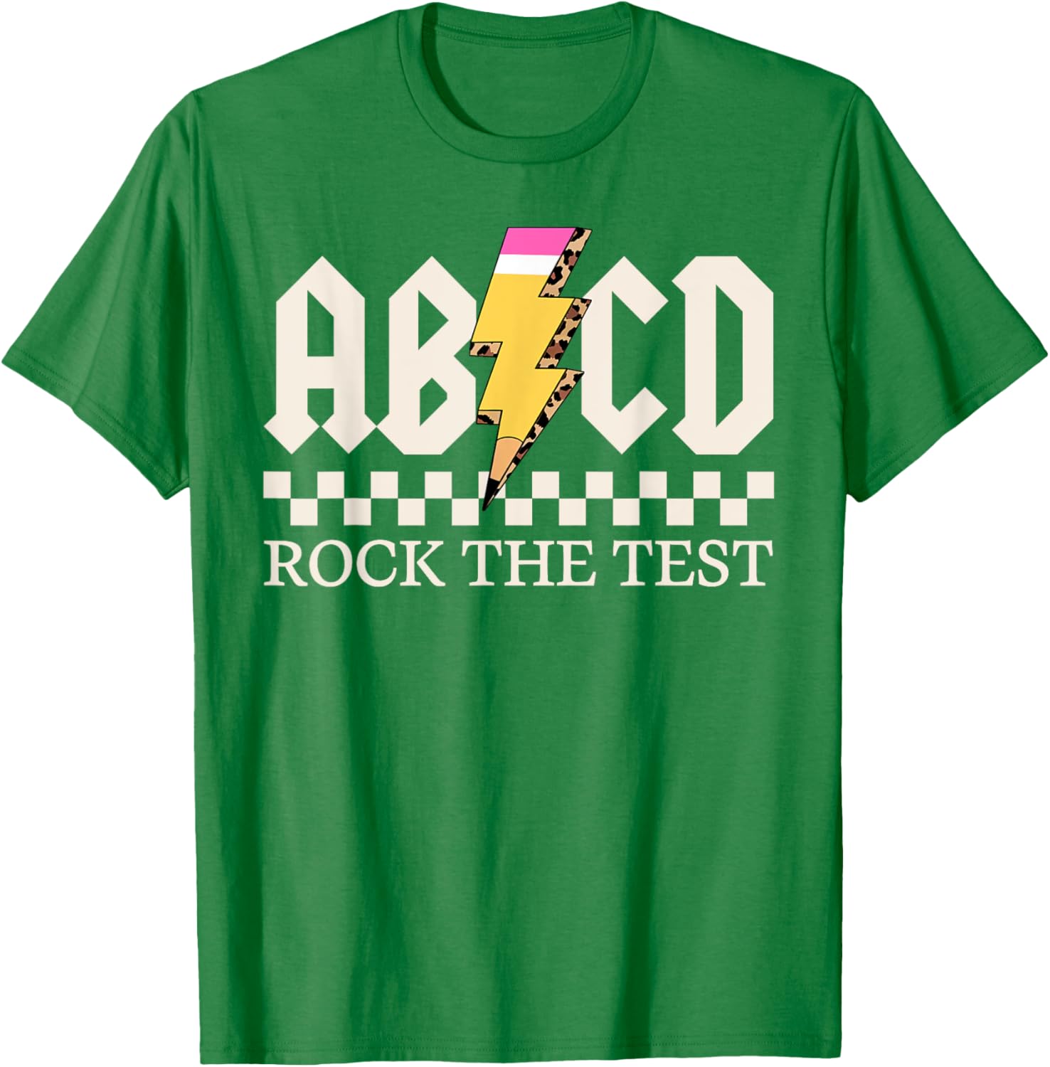 Boys Girls Kids Teachers Rock Rock The Test ABCD Testing Day T-Shirt