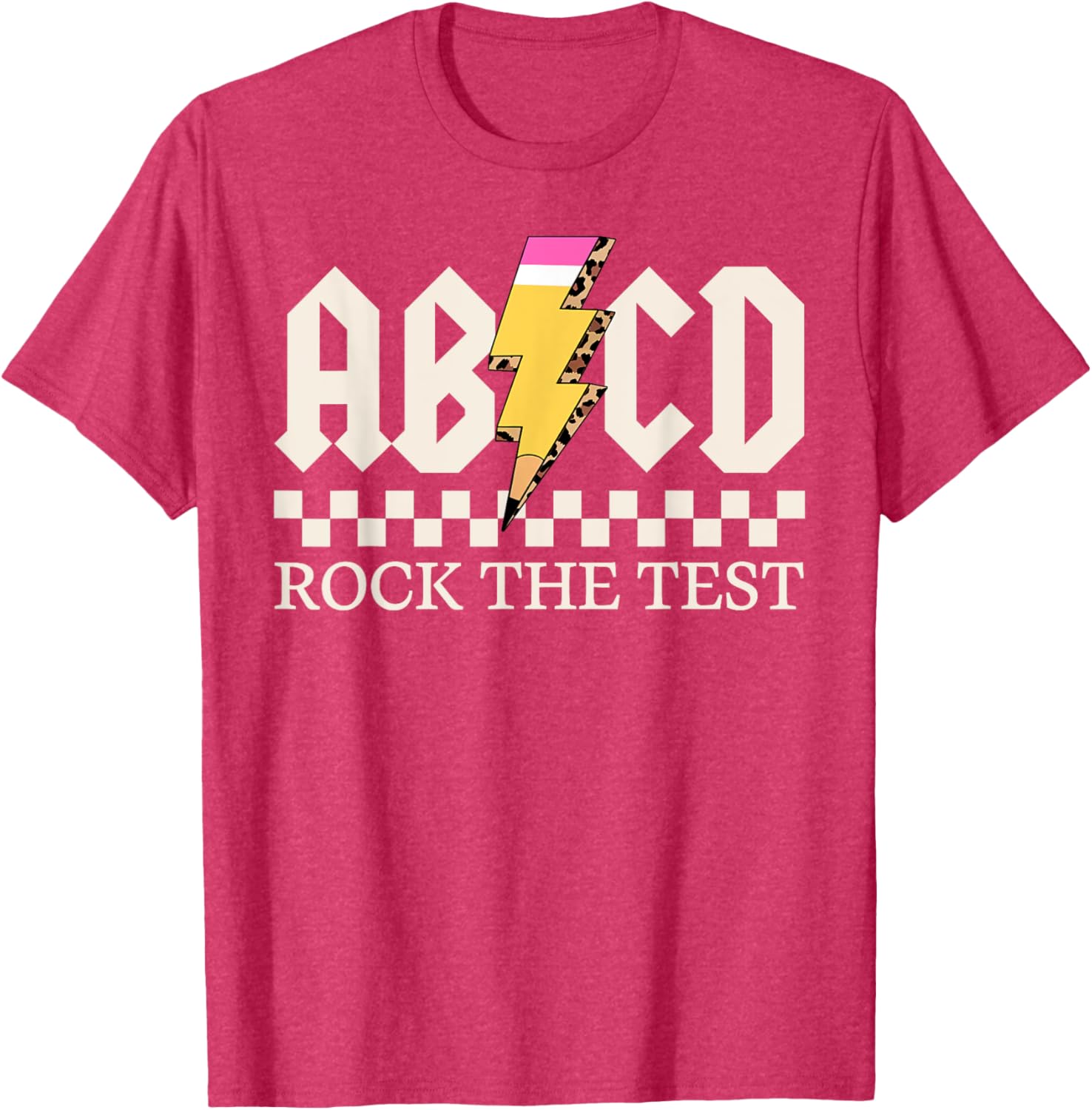 Boys Girls Kids Teachers Rock Rock The Test ABCD Testing Day T-Shirt