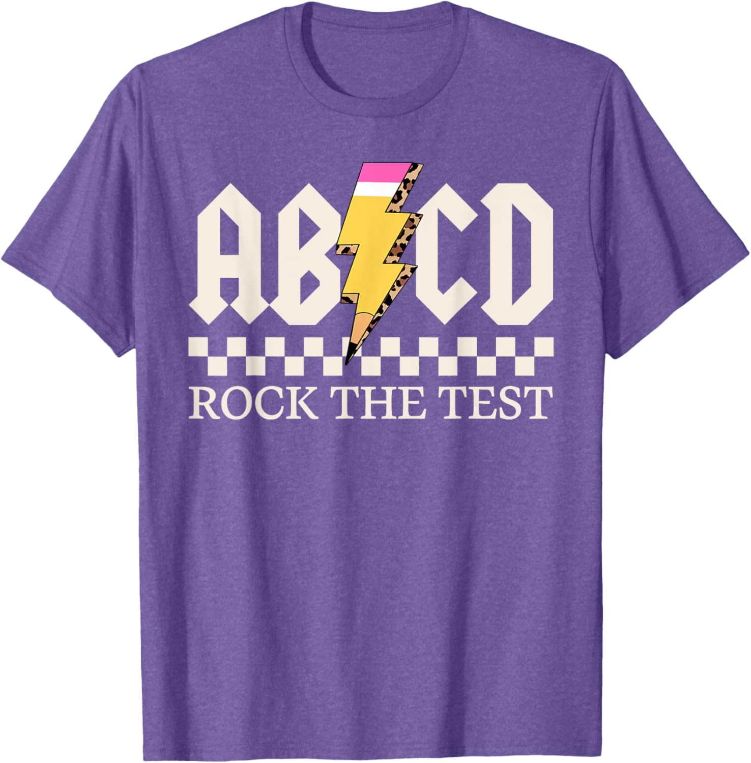 Boys Girls Kids Teachers Rock Rock The Test ABCD Testing Day T-Shirt