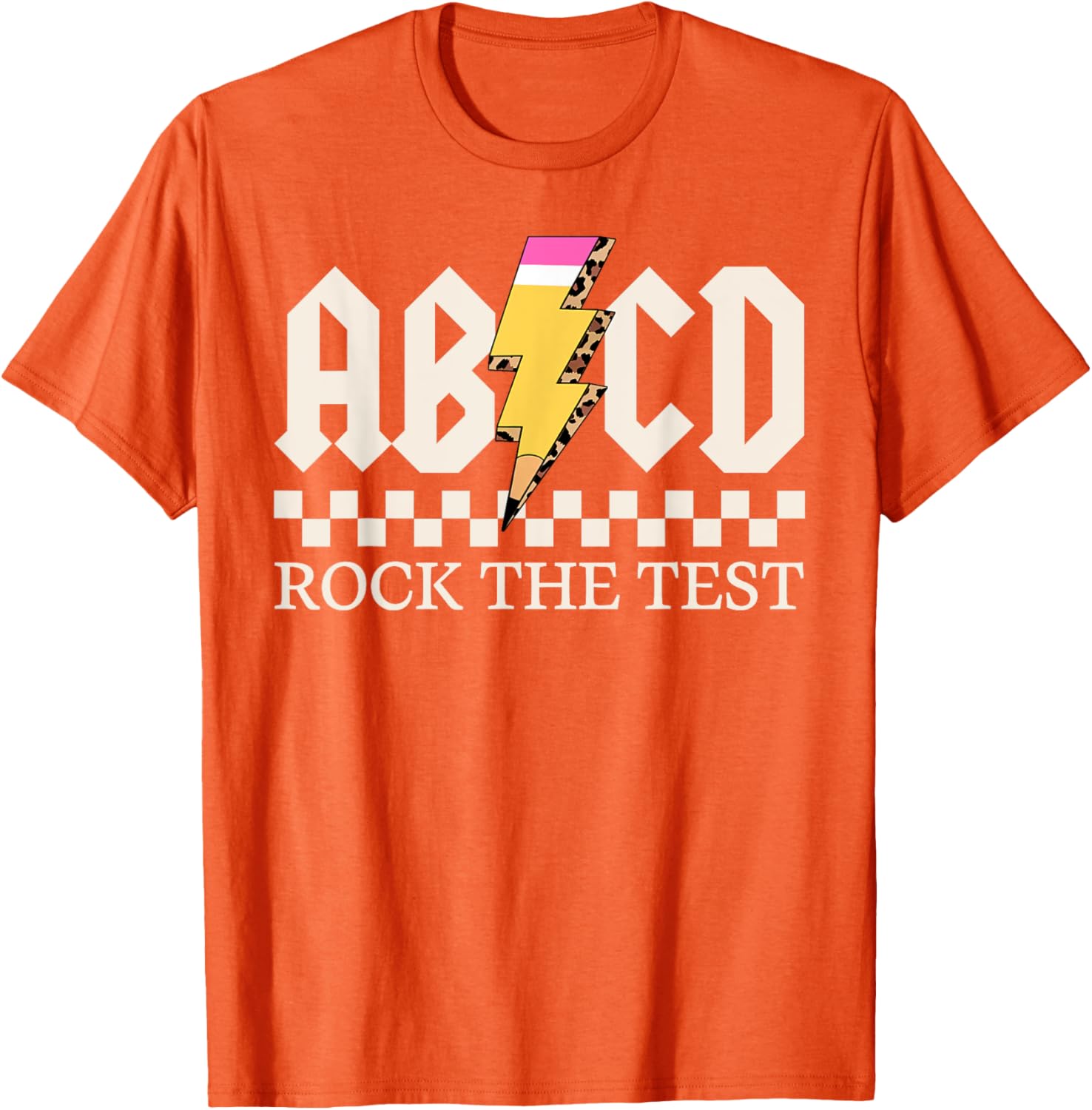 Boys Girls Kids Teachers Rock Rock The Test ABCD Testing Day T-Shirt