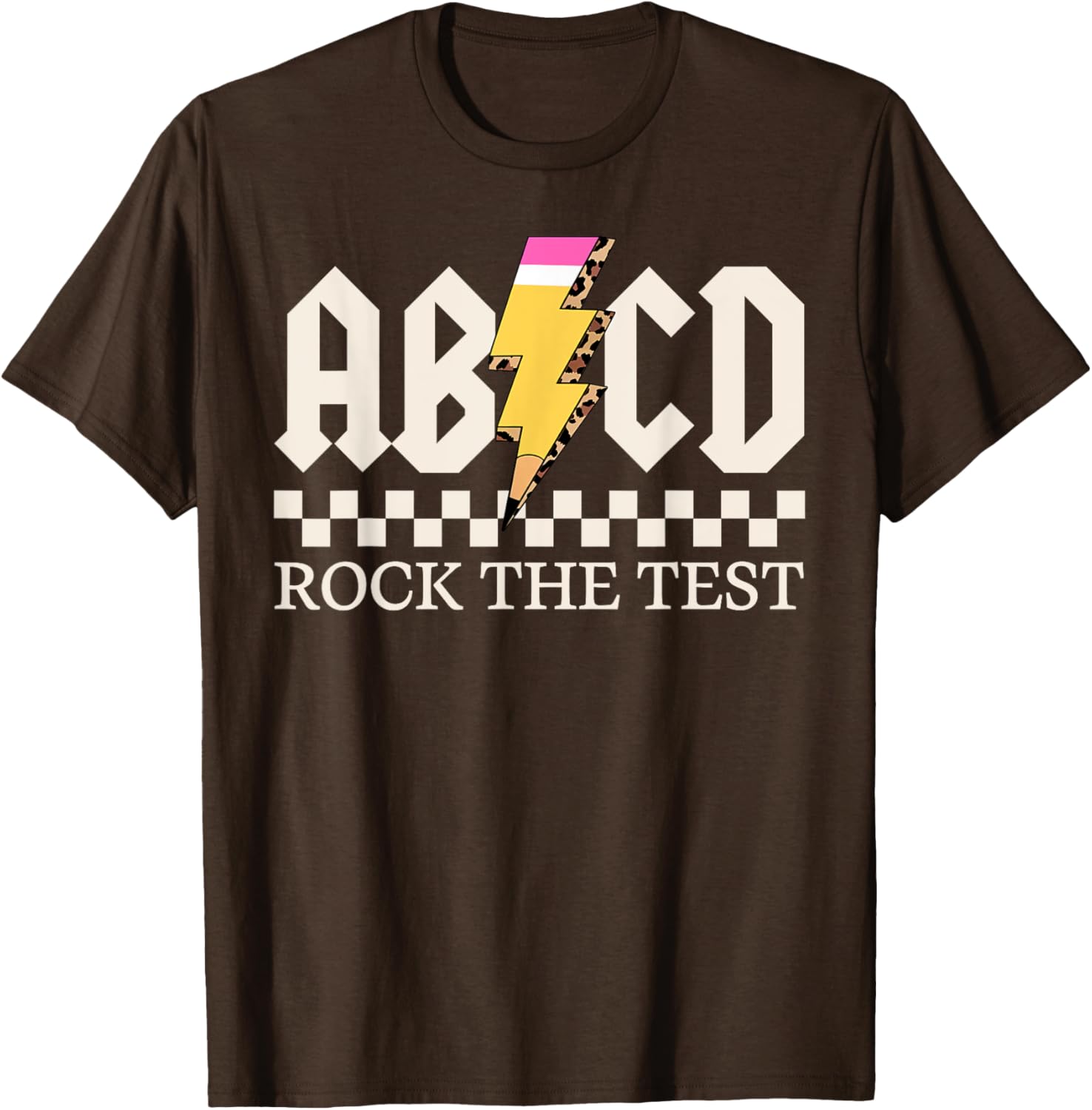 Boys Girls Kids Teachers Rock Rock The Test ABCD Testing Day T-Shirt