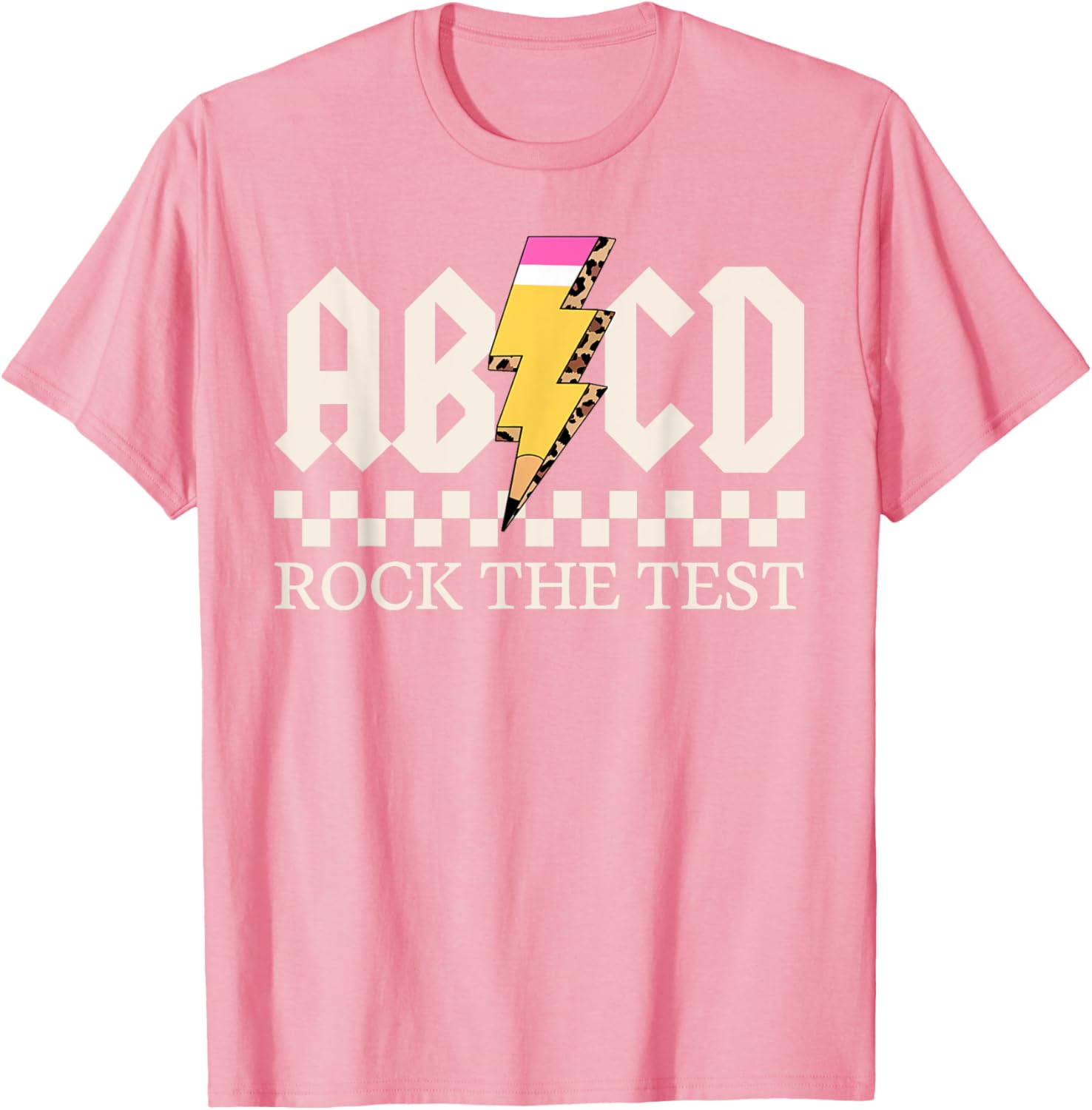 Boys Girls Kids Teachers Rock Rock The Test ABCD Testing Day T-Shirt