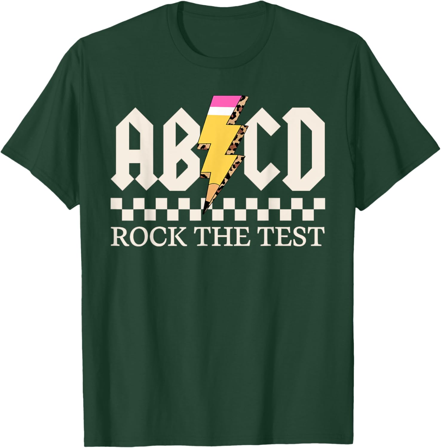 Boys Girls Kids Teachers Rock Rock The Test ABCD Testing Day T-Shirt